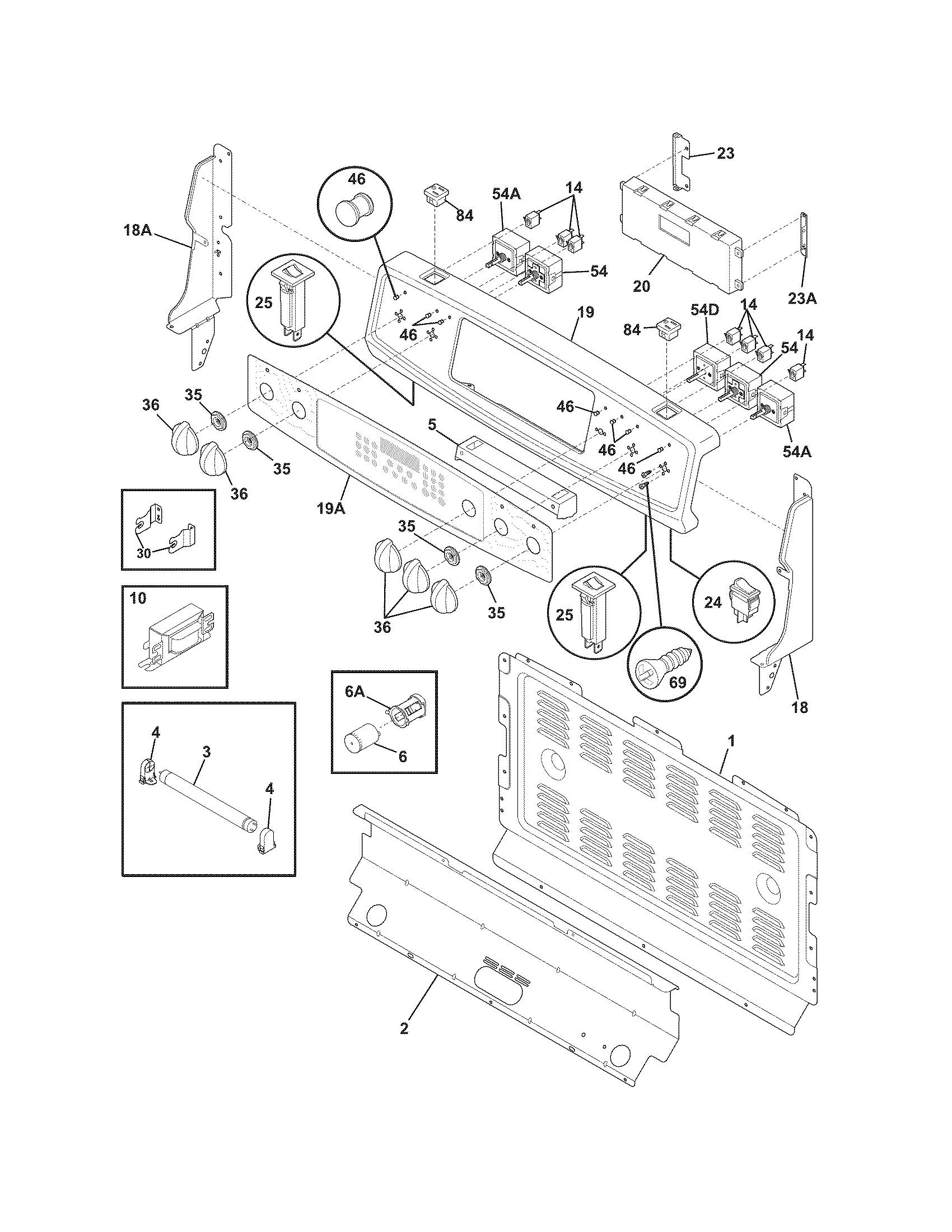 Frigidaire PGLEF385EC8 backguard diagram