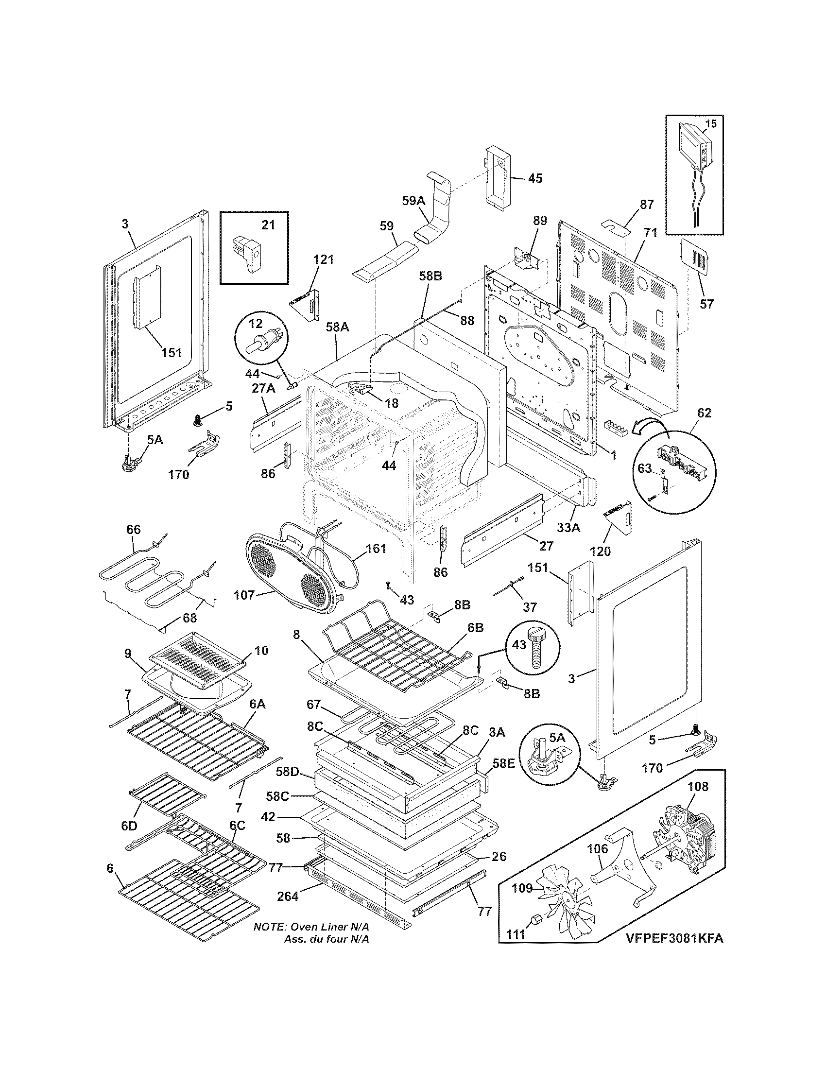 Frigidaire FPEF3081KFA body diagram