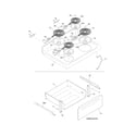 Frigidaire CFEF357GS3 top/drawer diagram