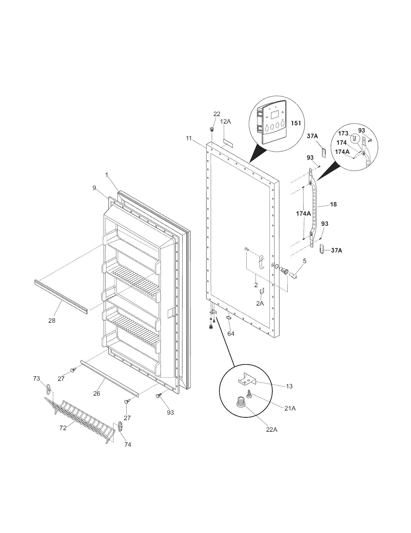 Kenmore 25328452803 door diagram