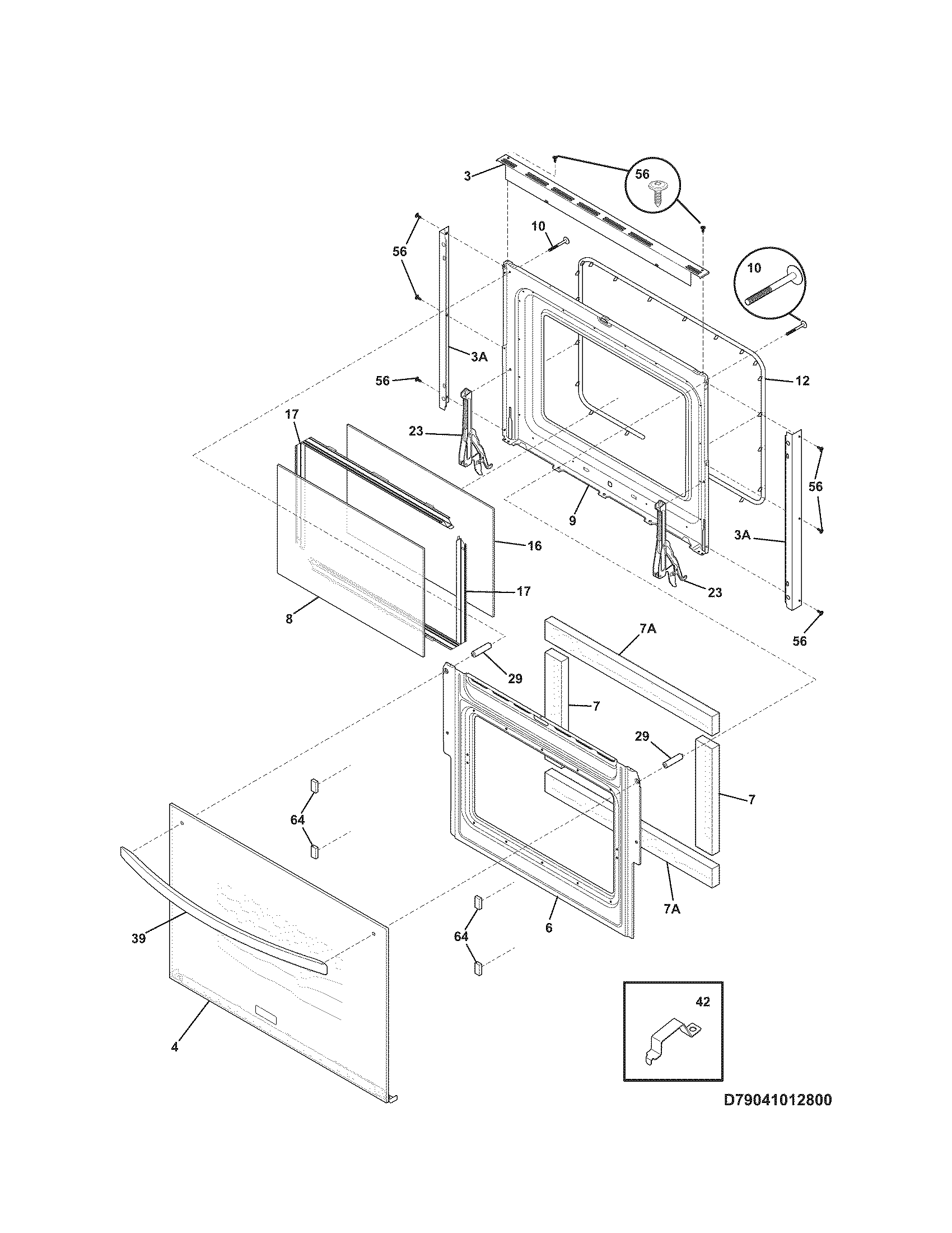 Kenmore Elite 79041022801 door diagram