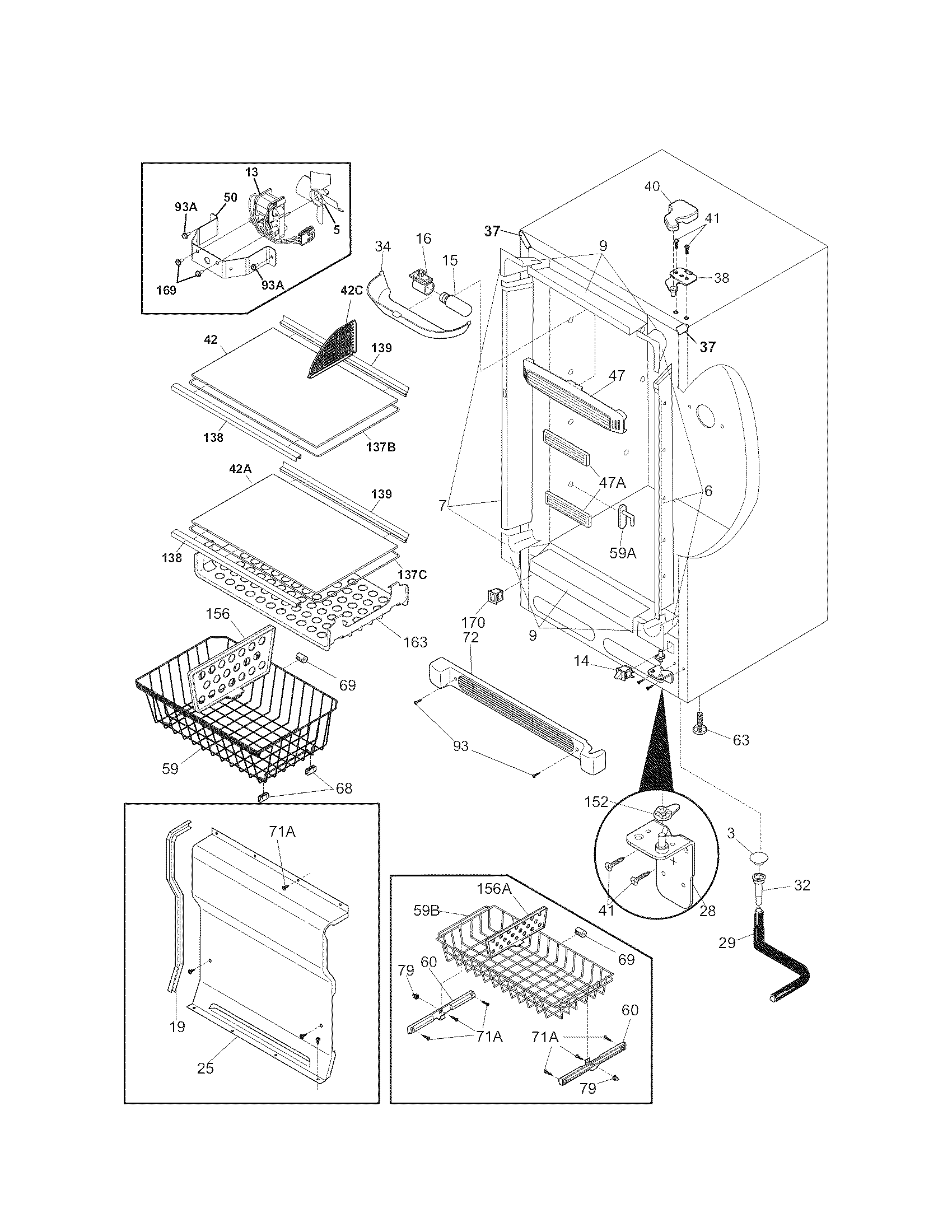 Kenmore Elite 25328099802 cabinet diagram