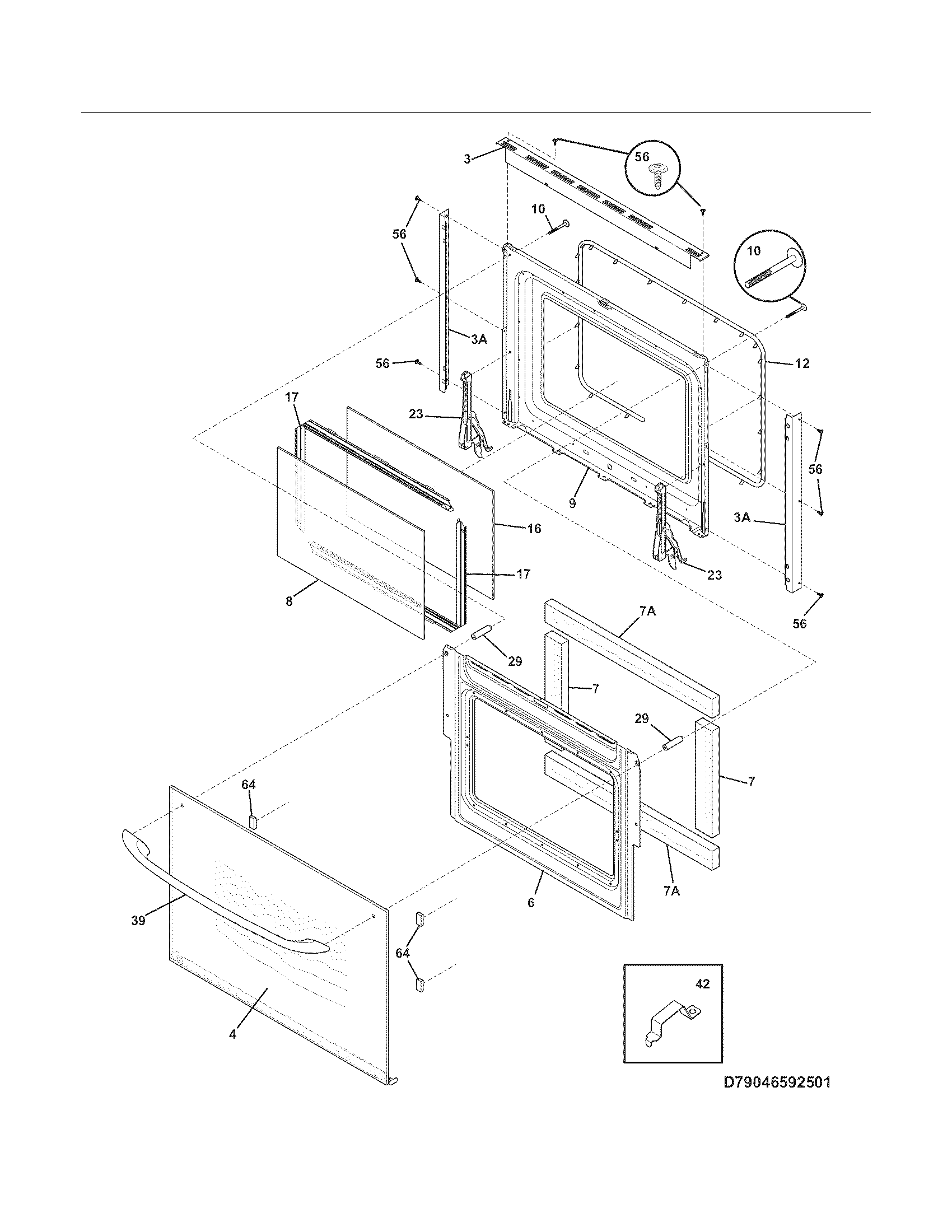 Frigidaire FES365ESE door diagram