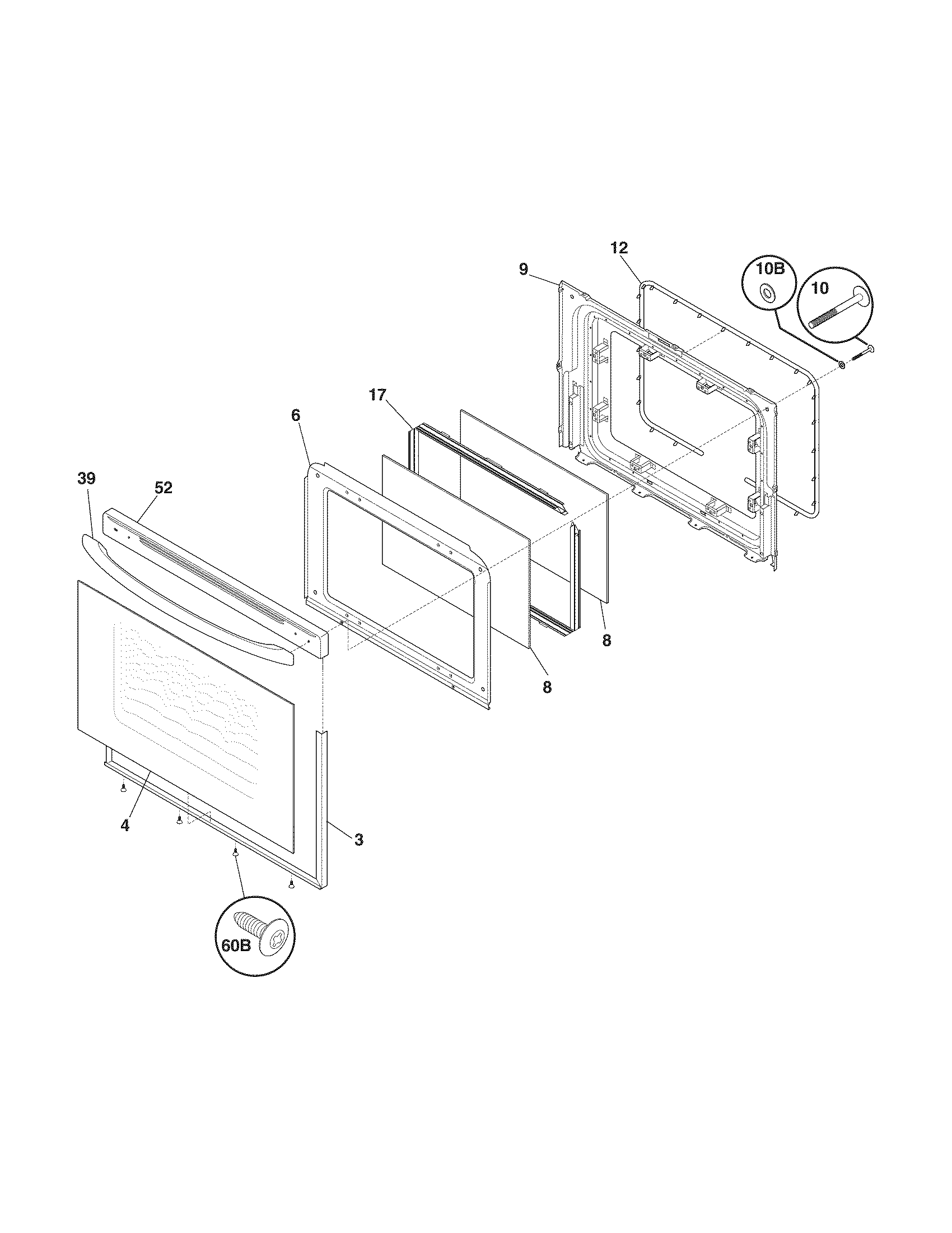 Frigidaire FGF337GCG door diagram