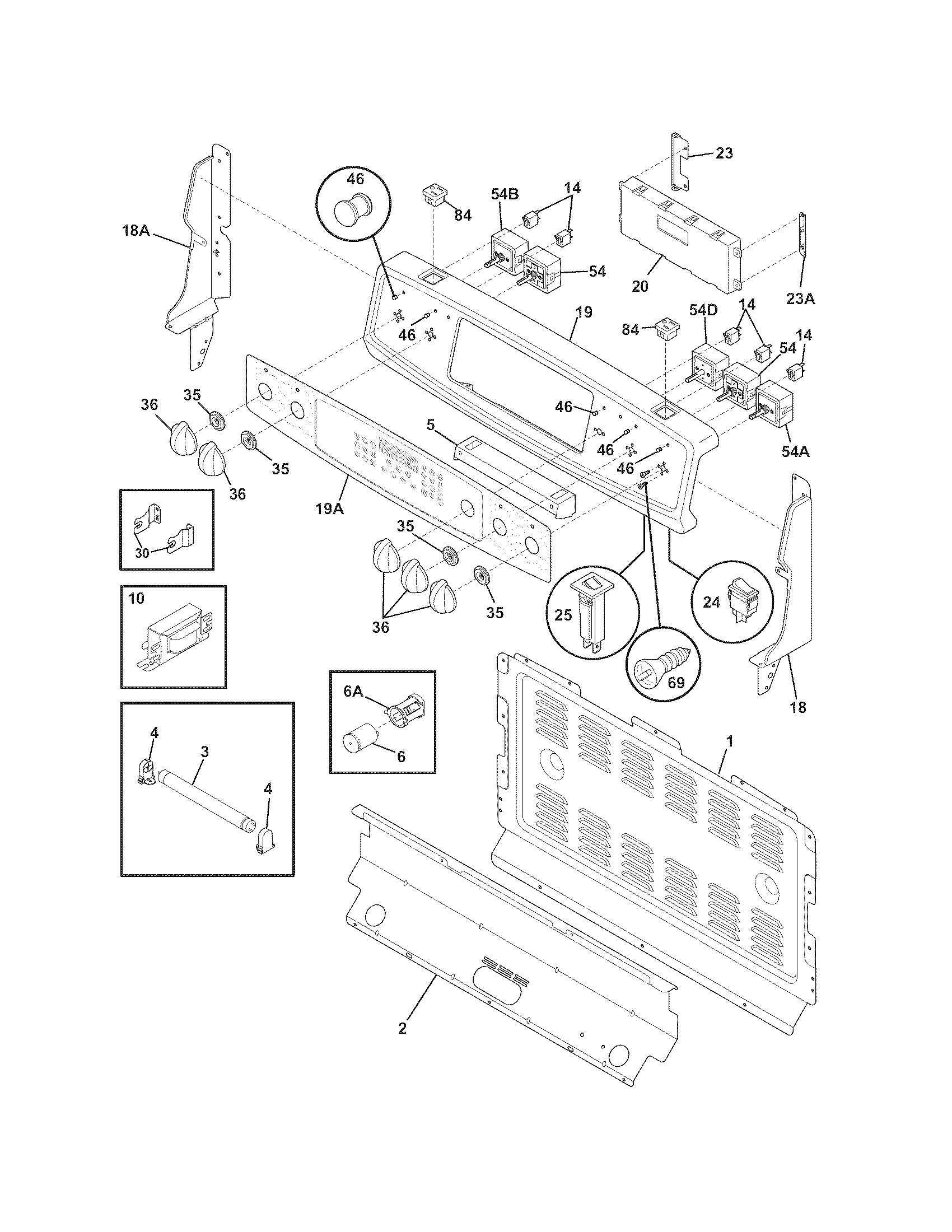 Frigidaire PGLEF375GC4 backguard diagram