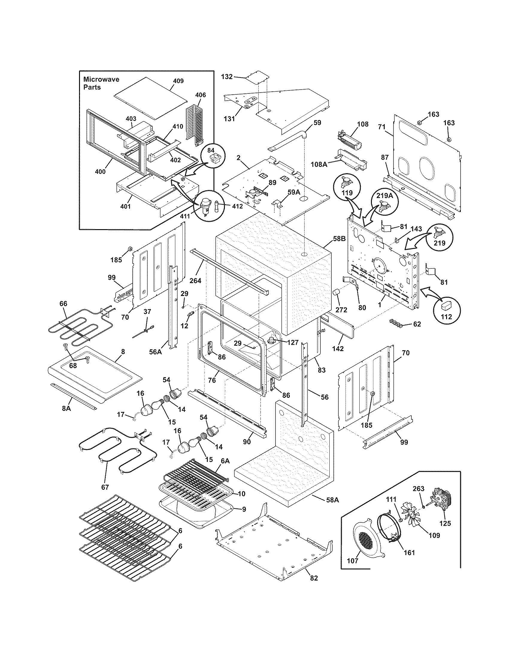 Frigidaire GLEB30M9FSD lower oven diagram