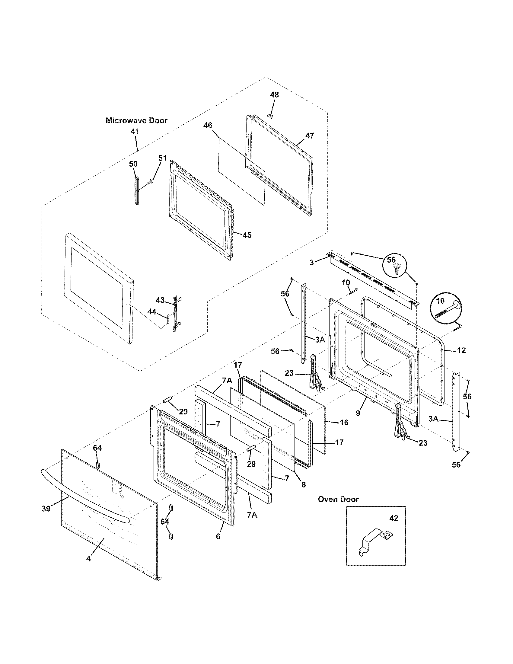 Frigidaire GLEB30M9FSD doors diagram