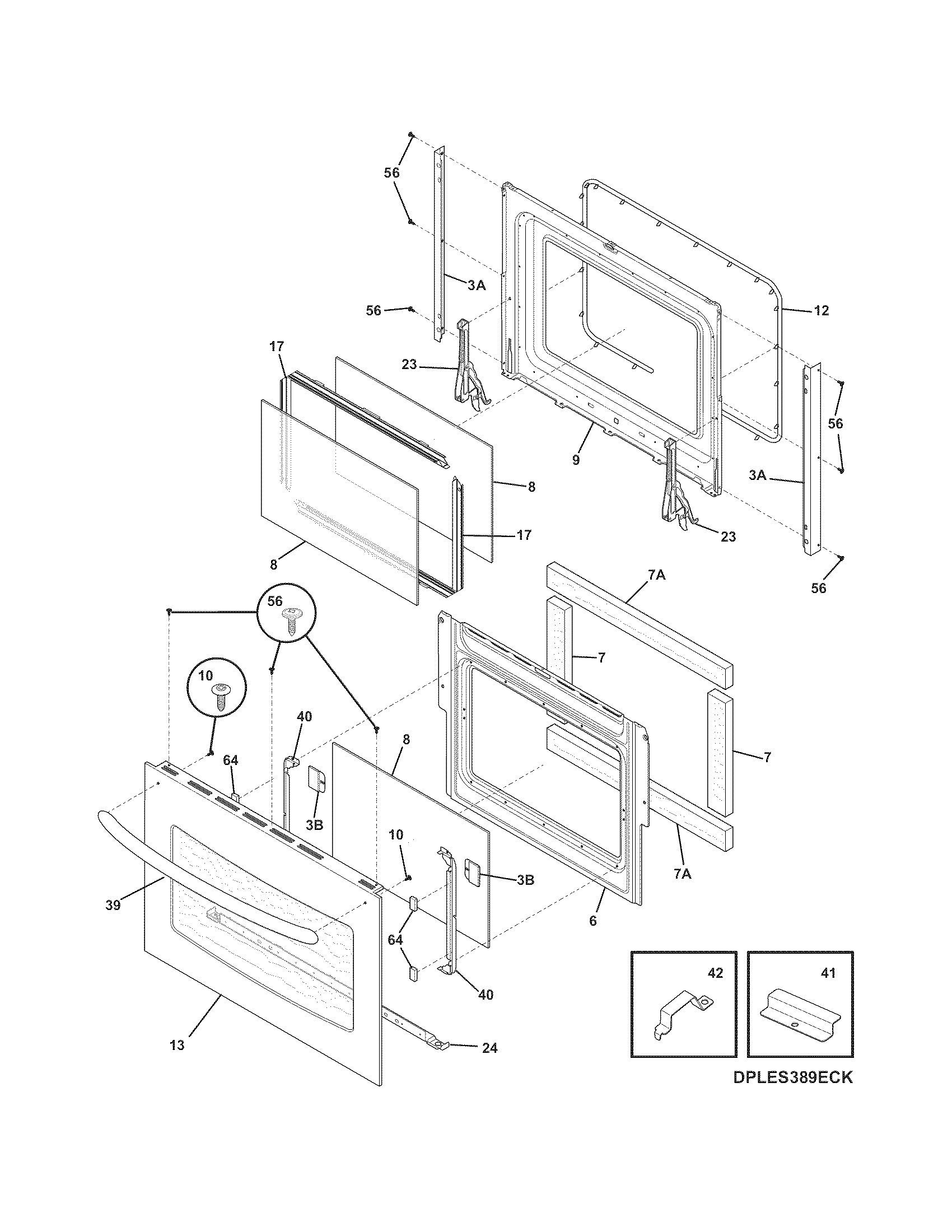 Frigidaire CPEB27S9FC5 door diagram