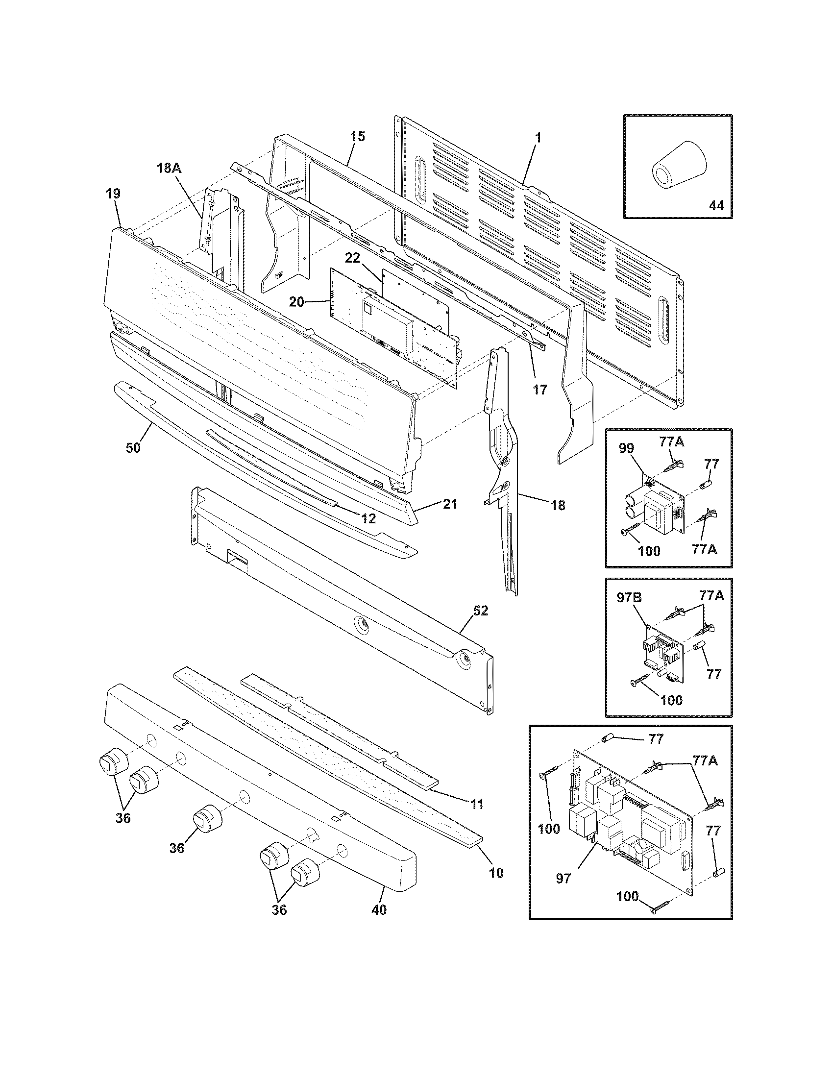 Electrolux EI30GF55GWB backguard diagram