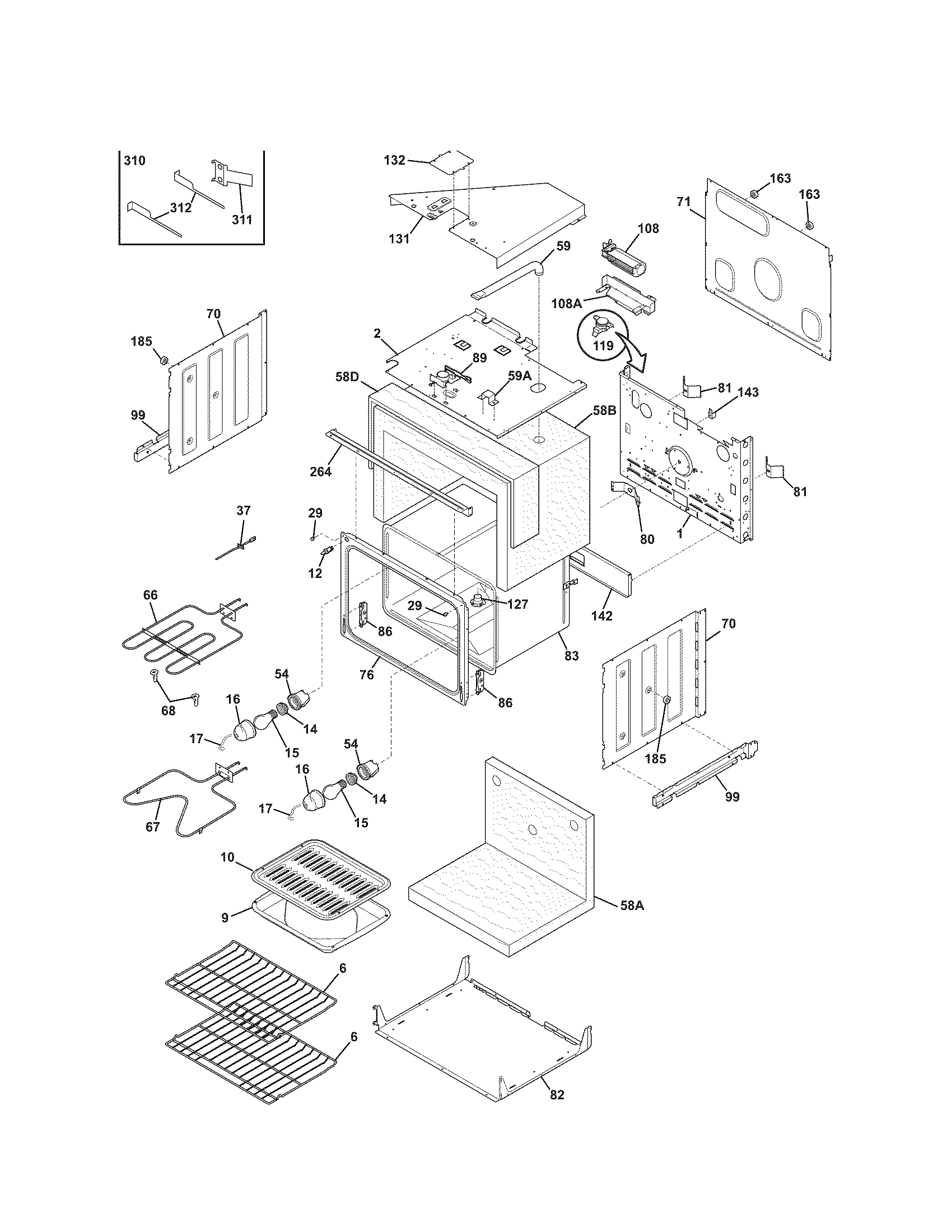 Kenmore 79047764406 upper oven diagram