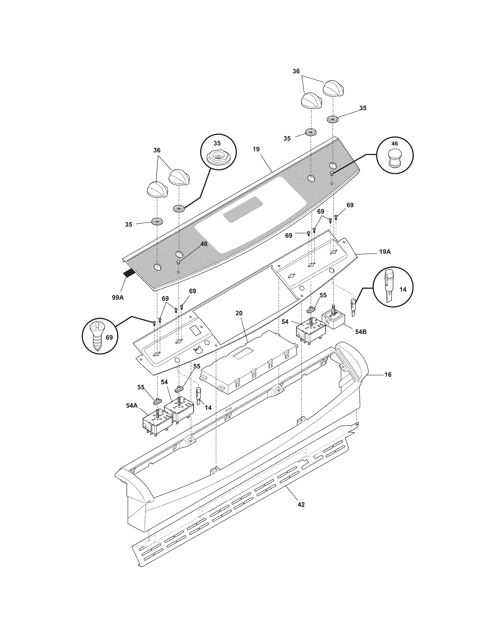 Frigidaire FES366ECH backguard diagram
