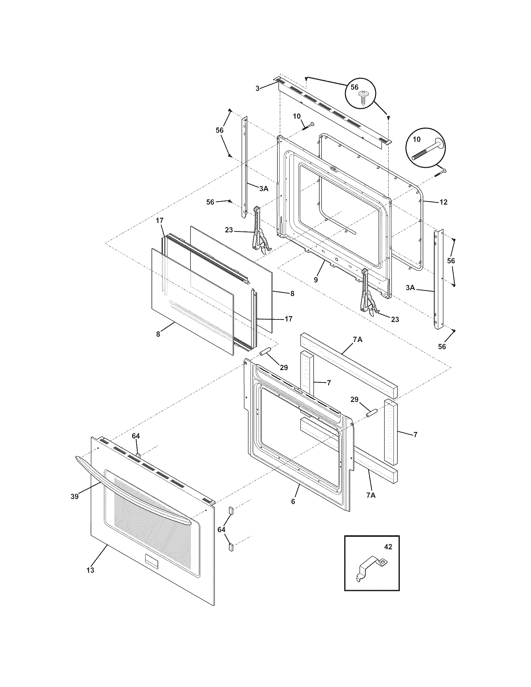 Frigidaire FGET2765KFA doors diagram