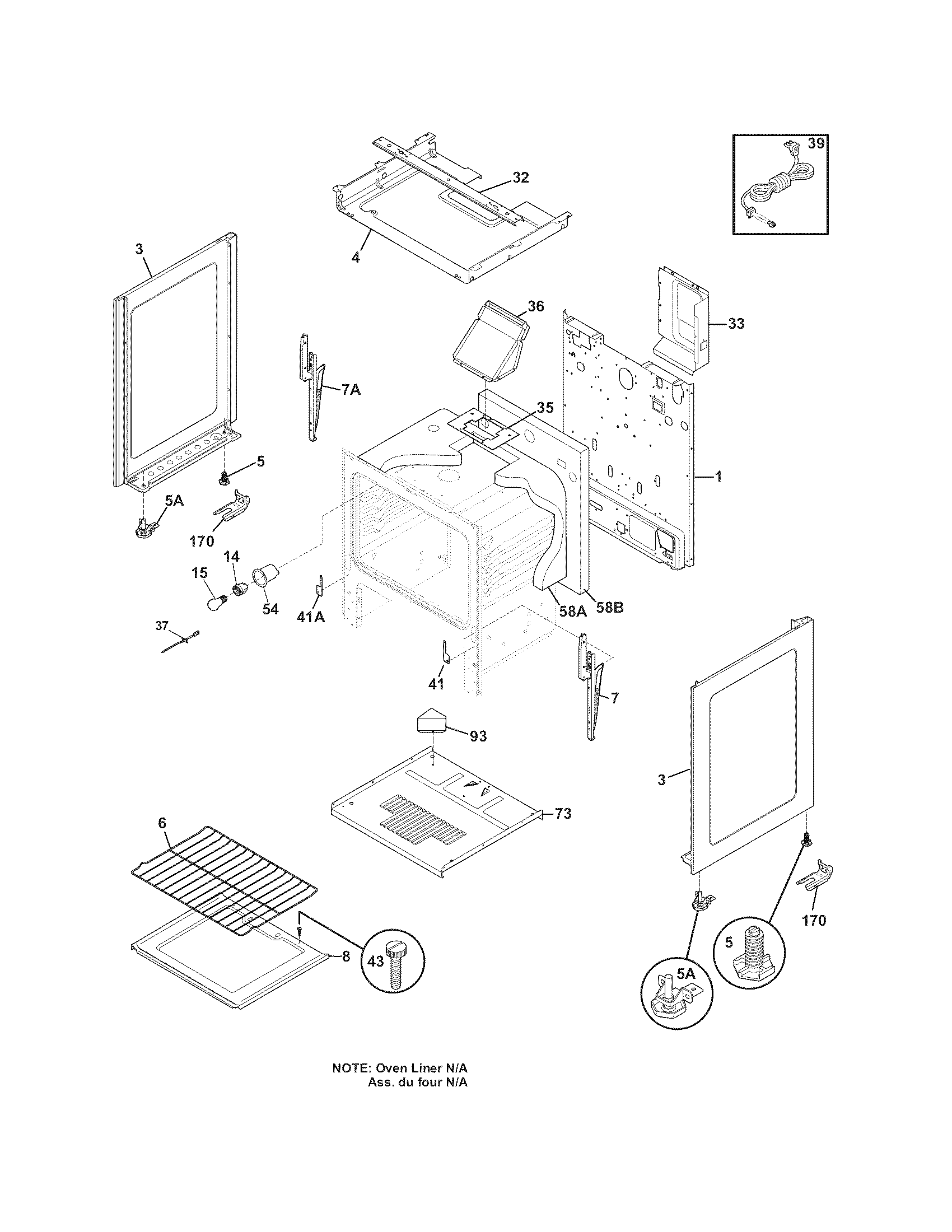 Frigidaire FGF319KBB body diagram