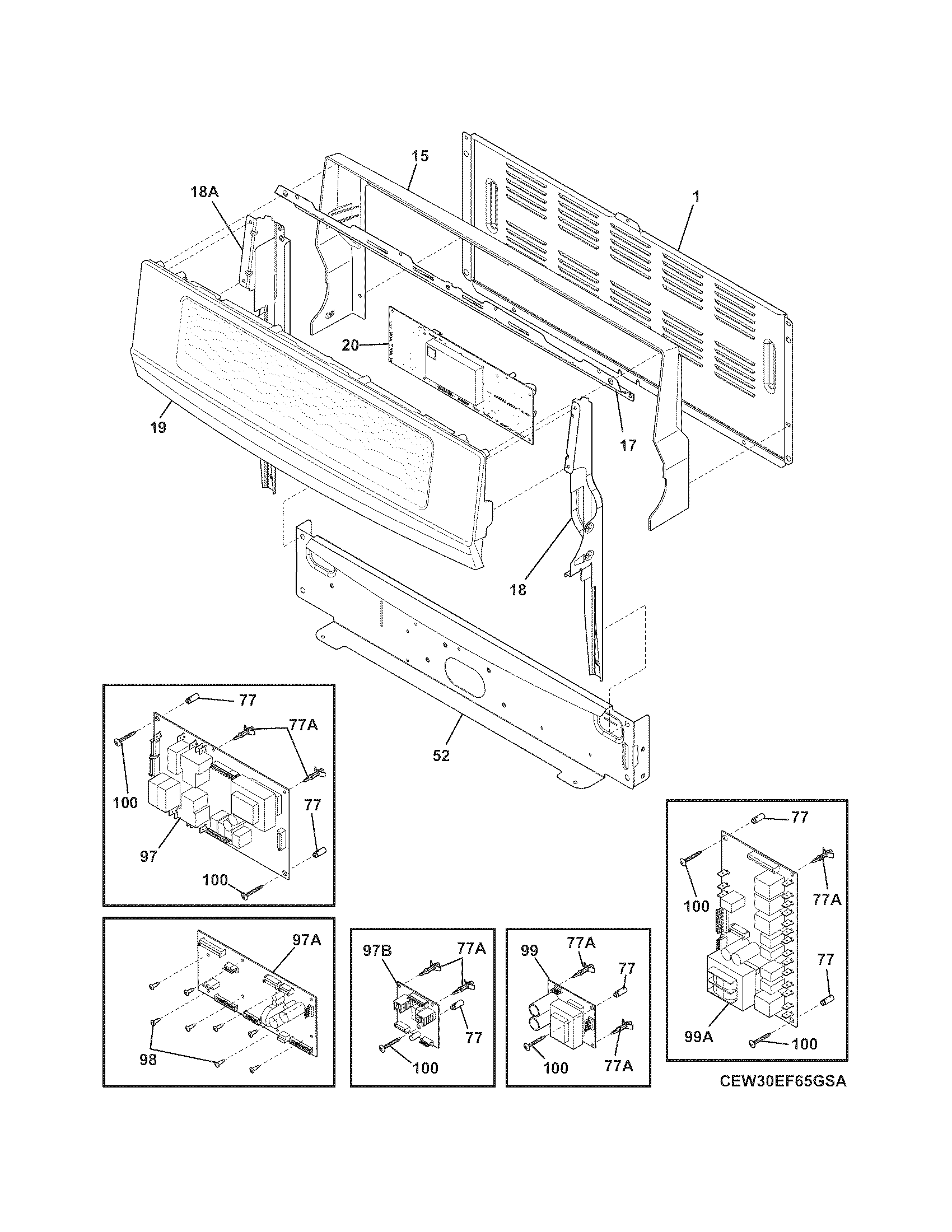 Electrolux EW30EF65GSF backguard diagram