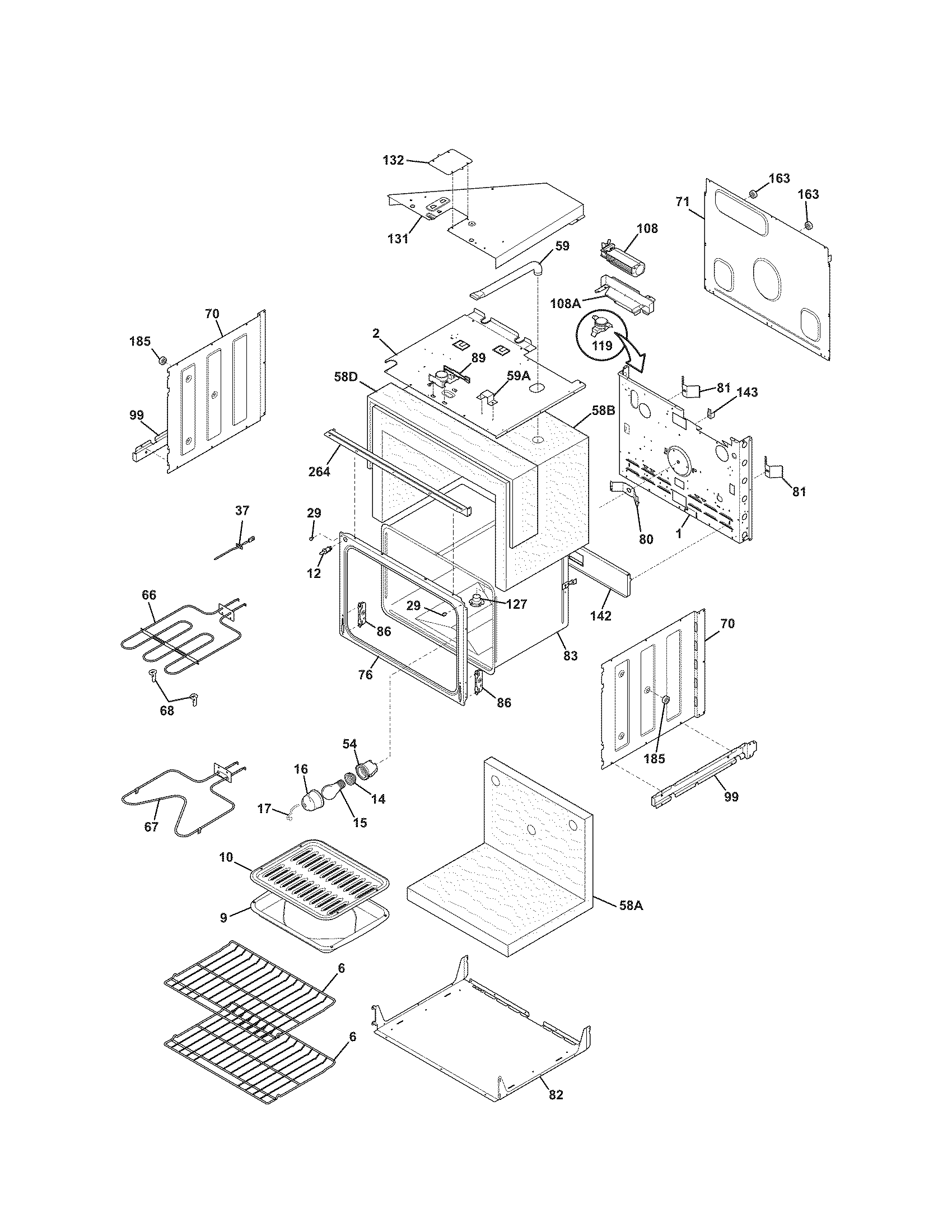 Kenmore 79047733408 upper oven diagram