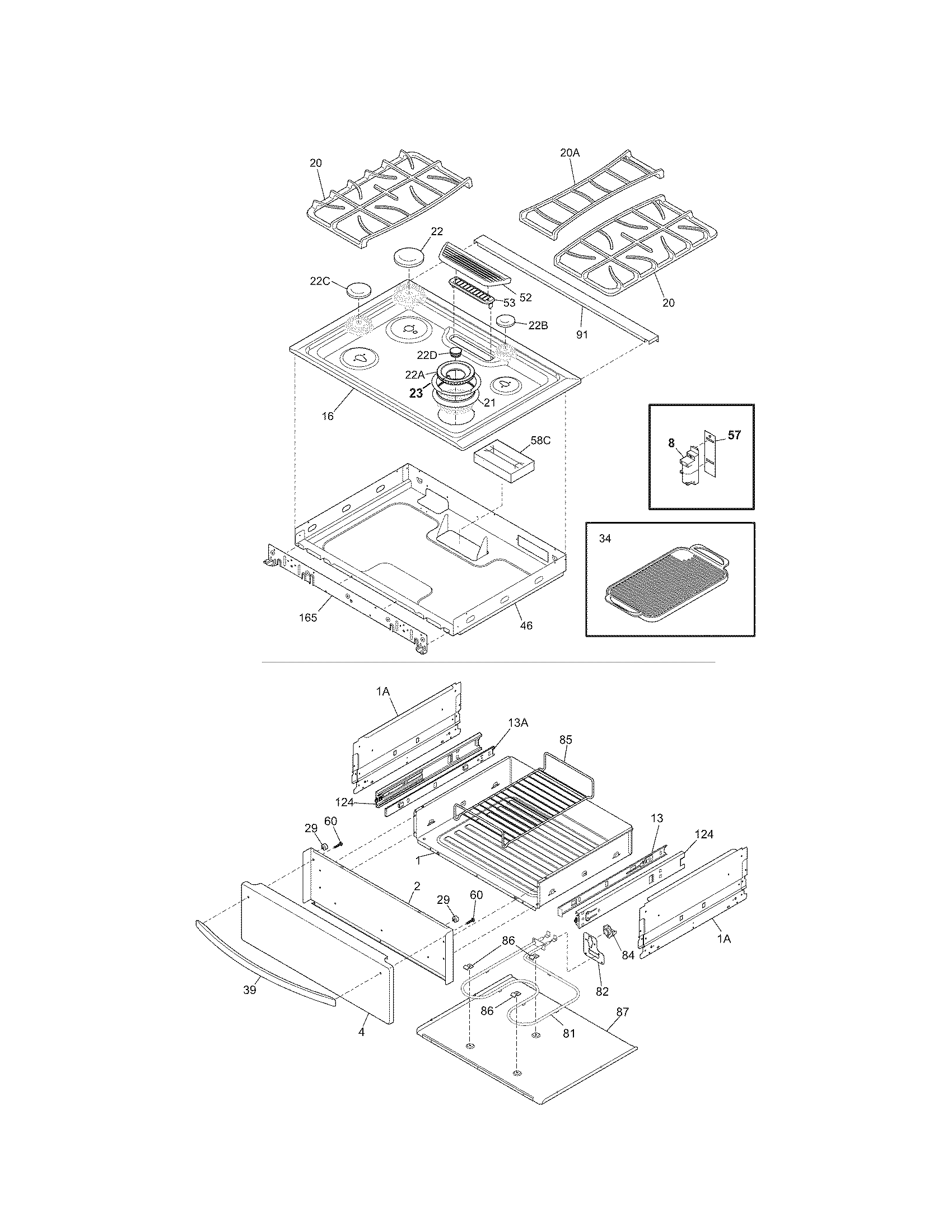 Kenmore Elite 79031049801 top diagram