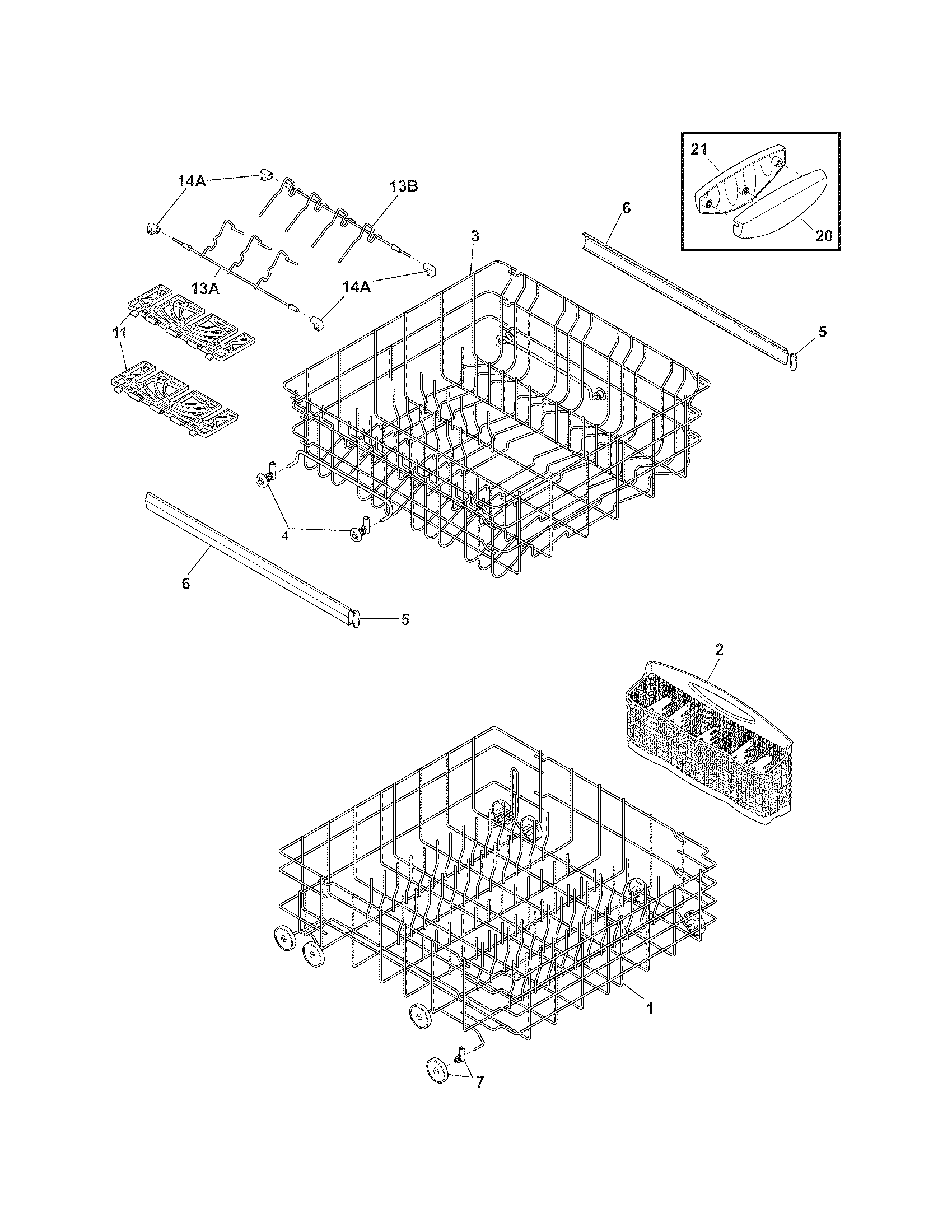 Frigidaire BGBD2432KB0 racks diagram