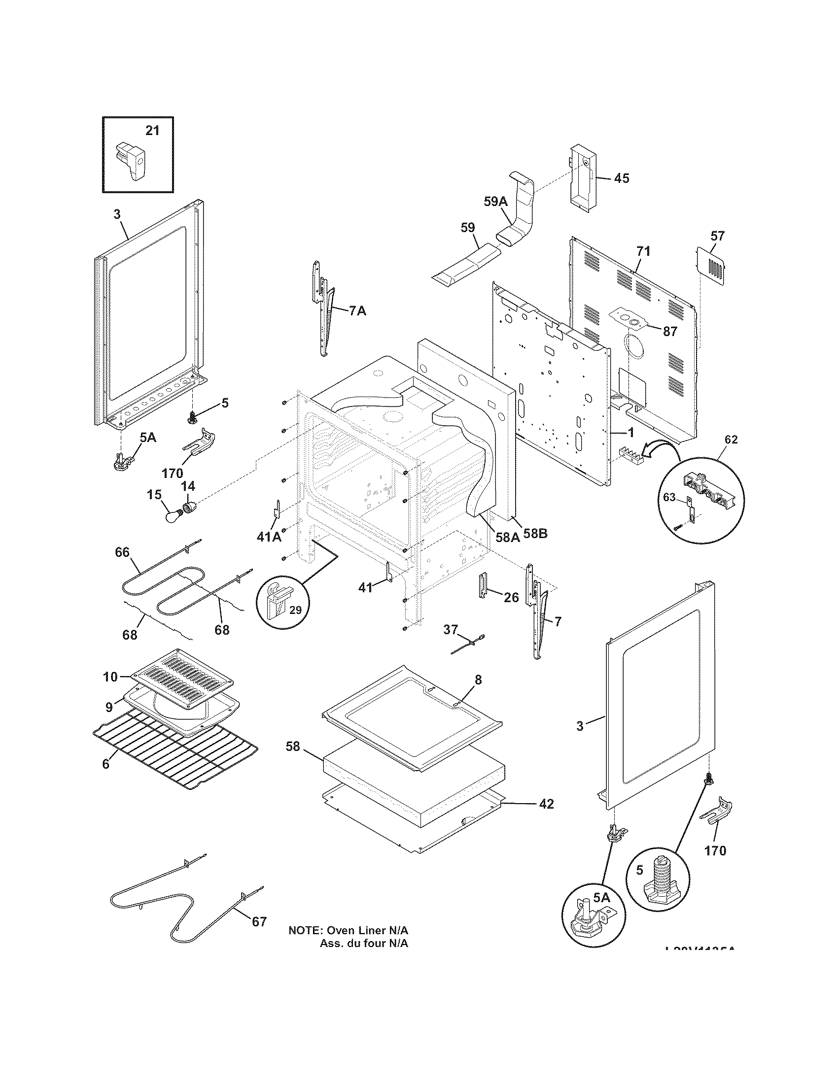 Crosley CRE3580GWWD body diagram
