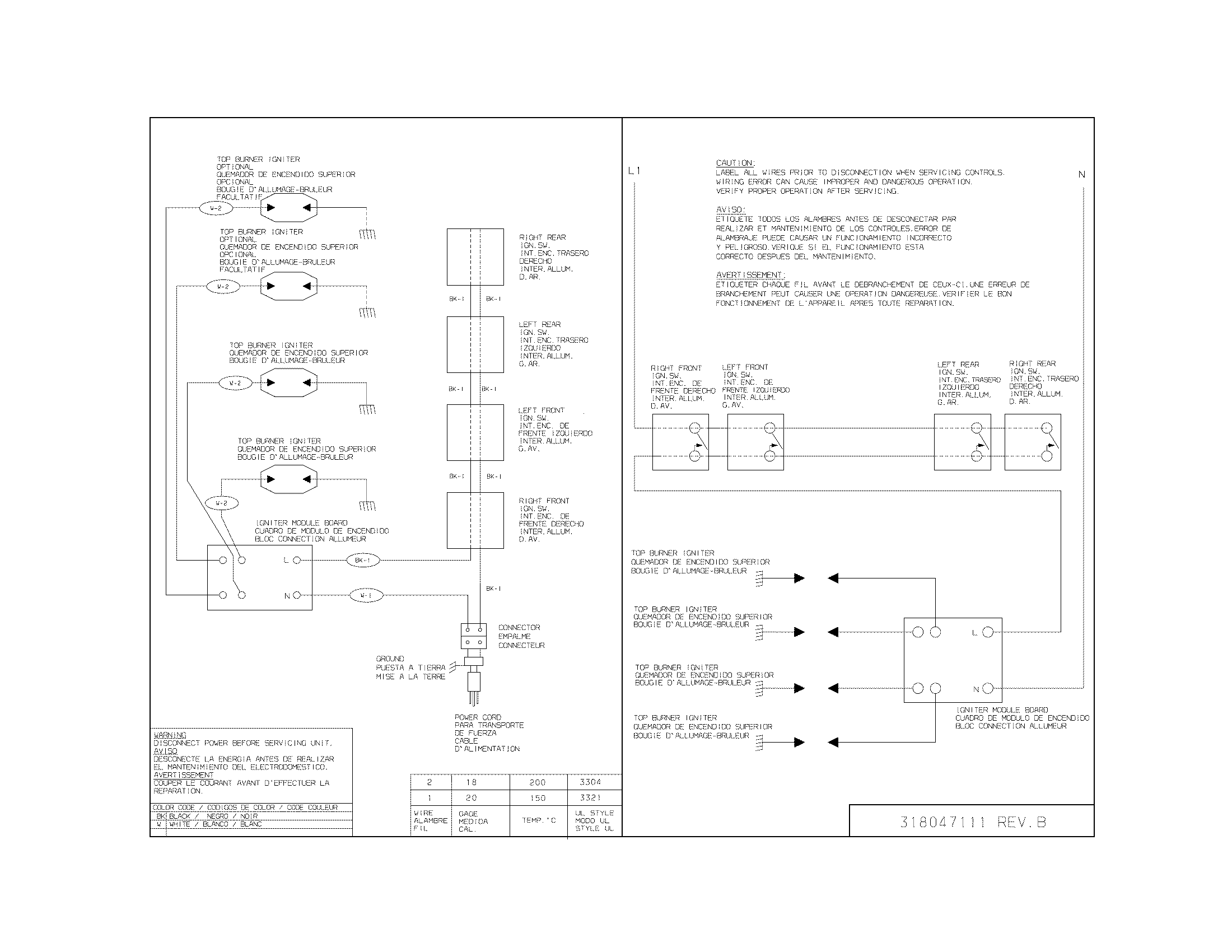 Frigidaire FGGC3045KBA wiring diagram diagram
