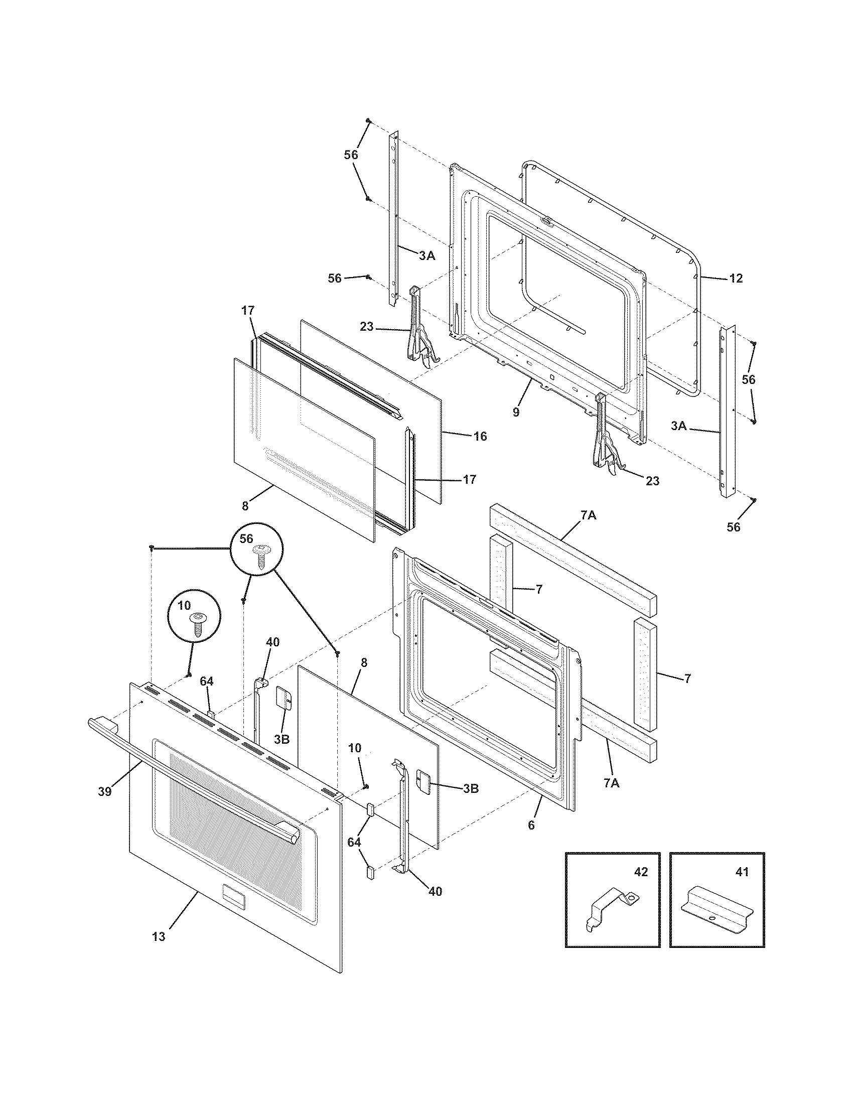 Frigidaire CPET3085KF1 doors diagram