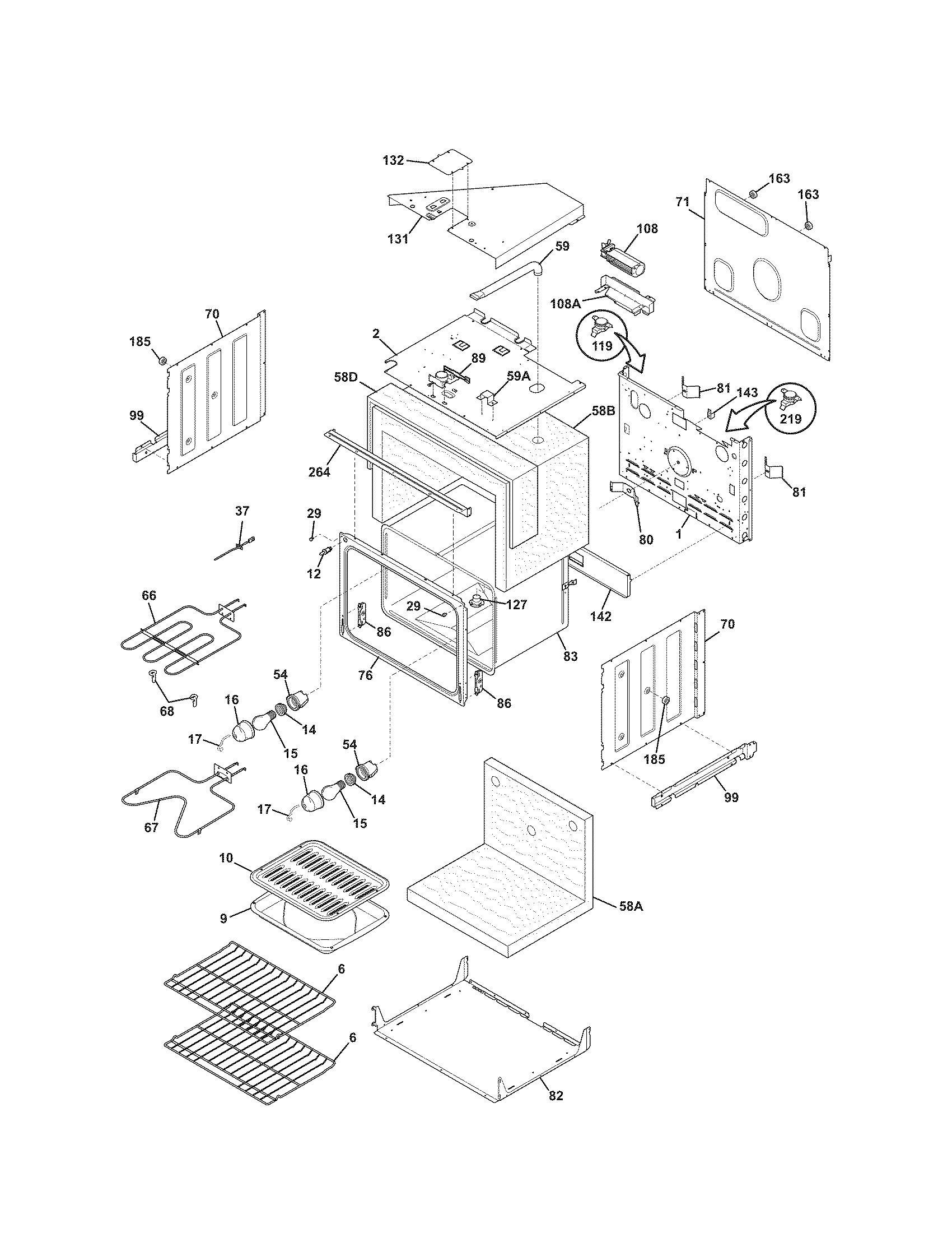 Kenmore 79047763407 upper oven diagram