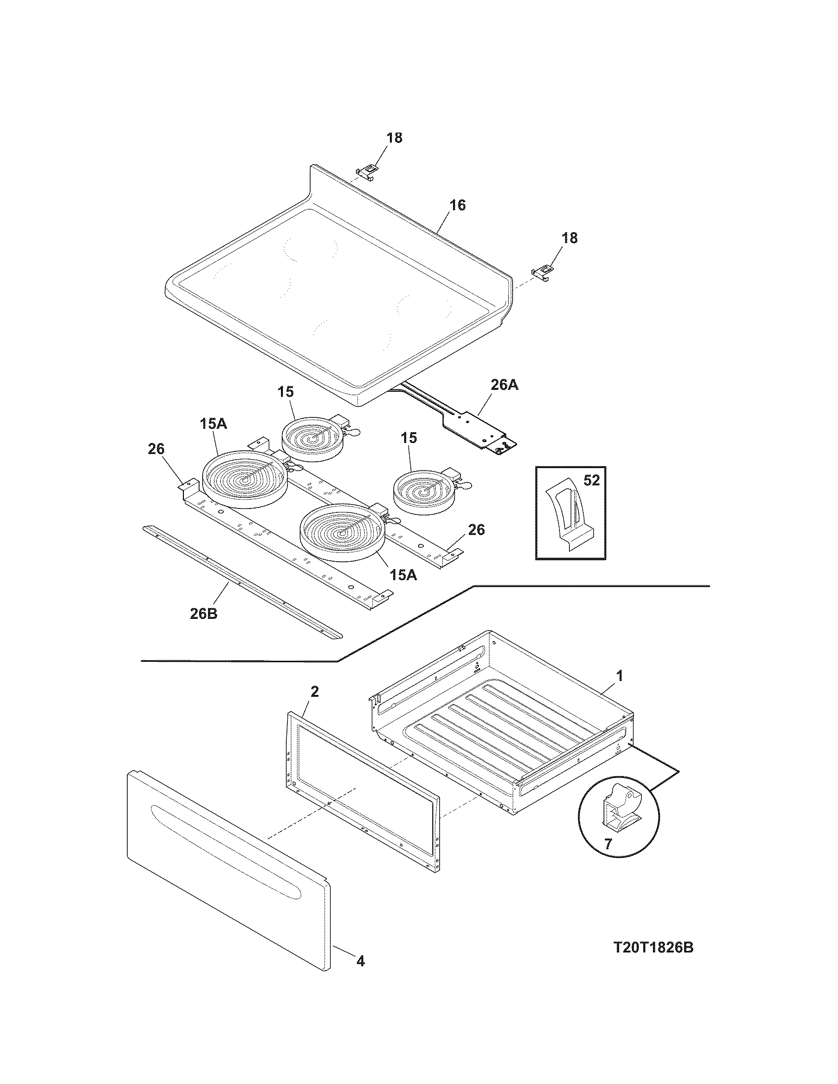 Kenmore 79096002604 top/drawer diagram
