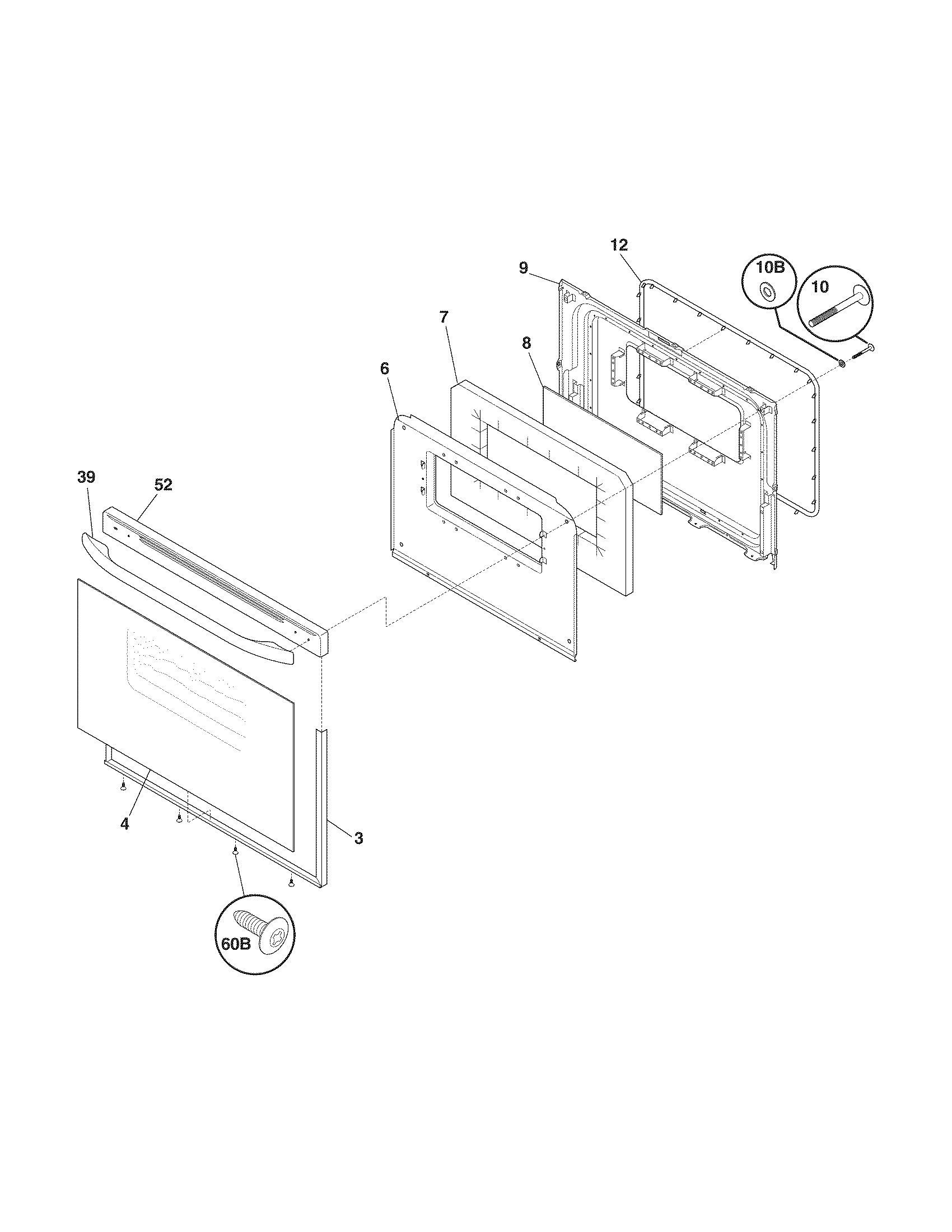 Frigidaire CGLGF386GSD door diagram