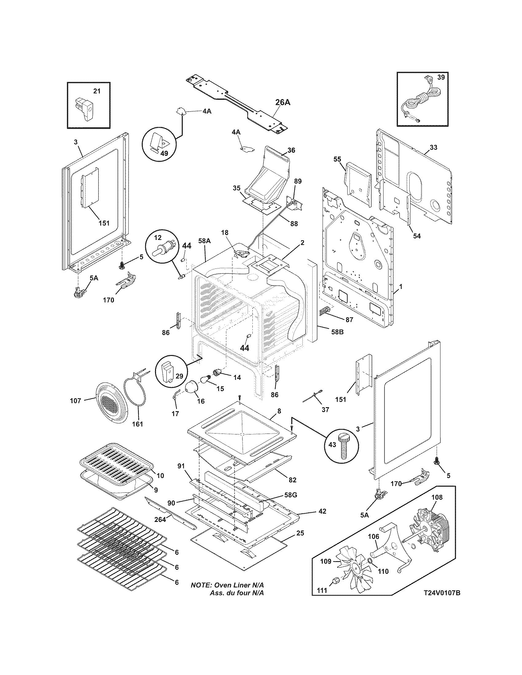 Frigidaire GLGF389GBF body diagram