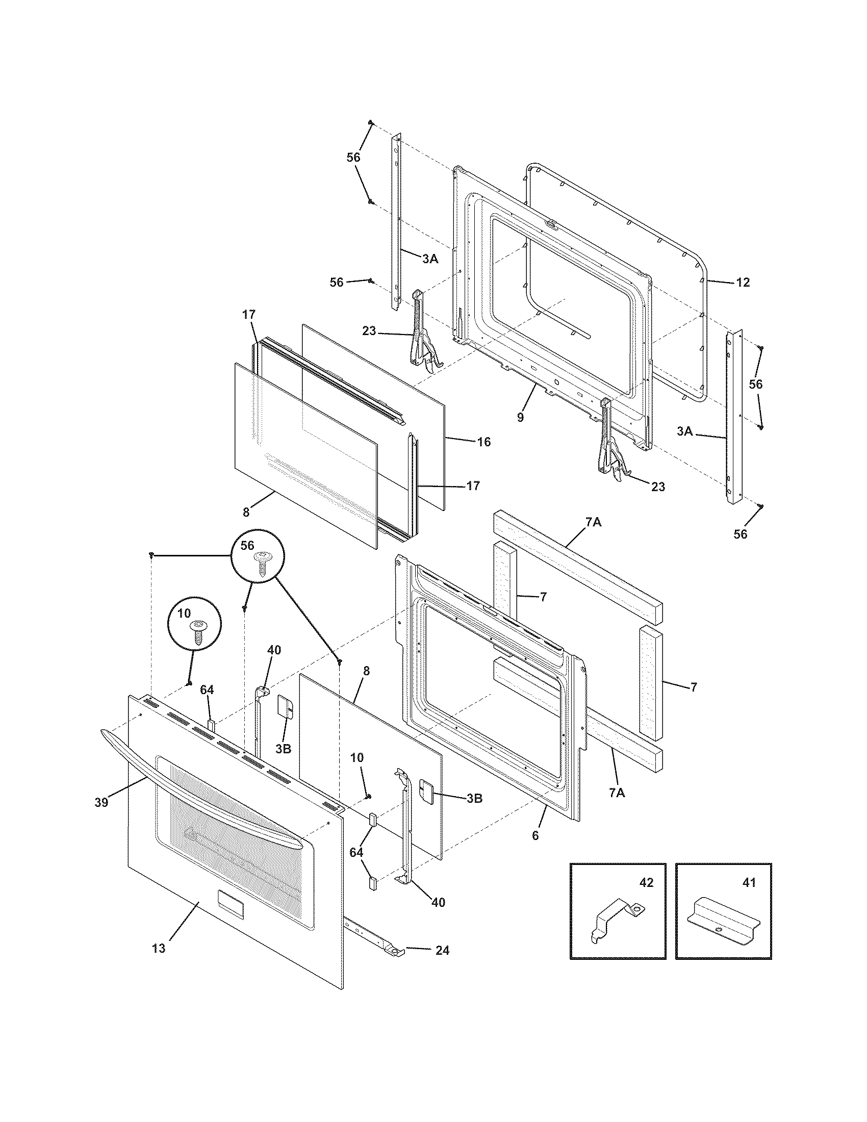 Frigidaire CGEW3065KFA door diagram