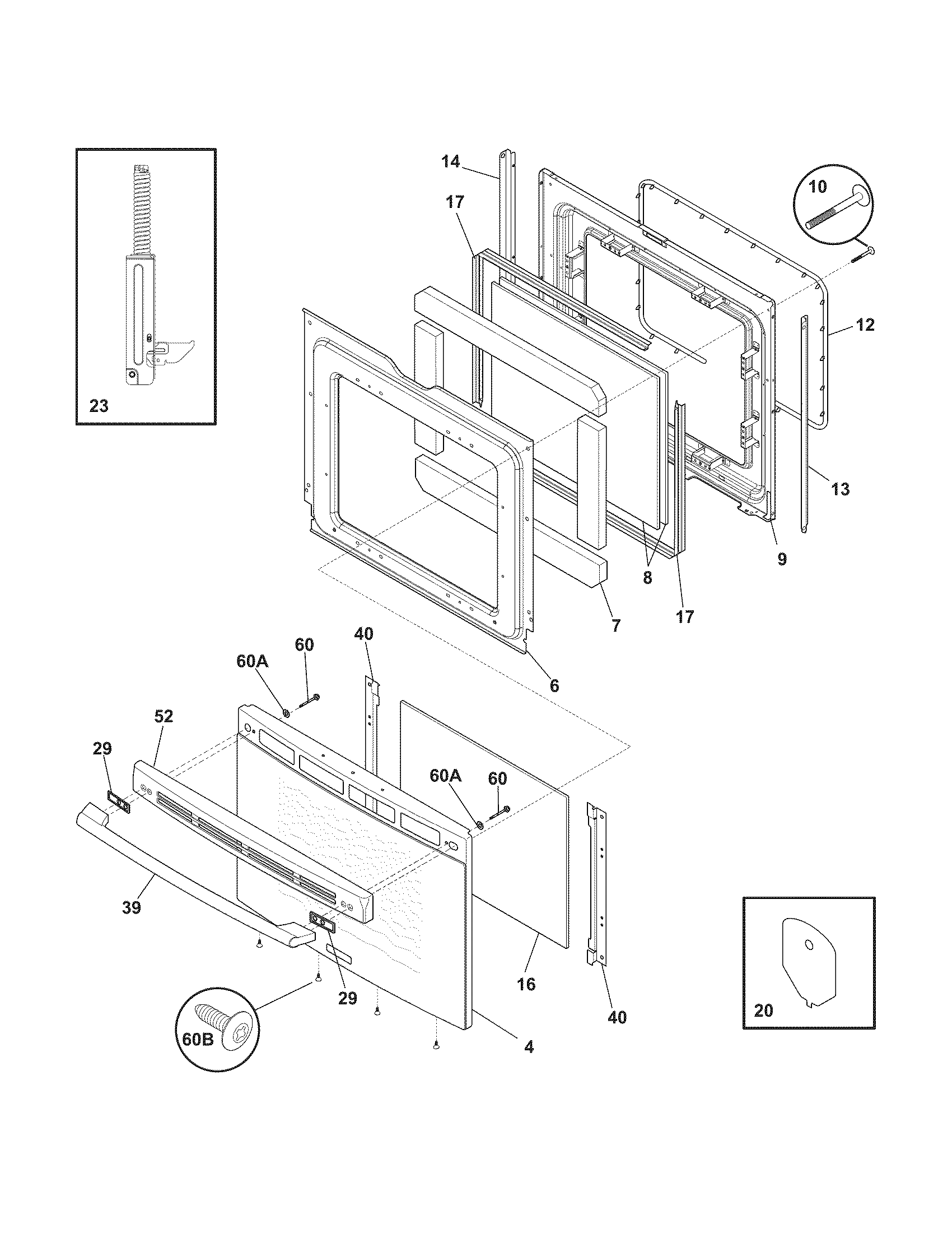 Electrolux CEW30EF6GBD door diagram