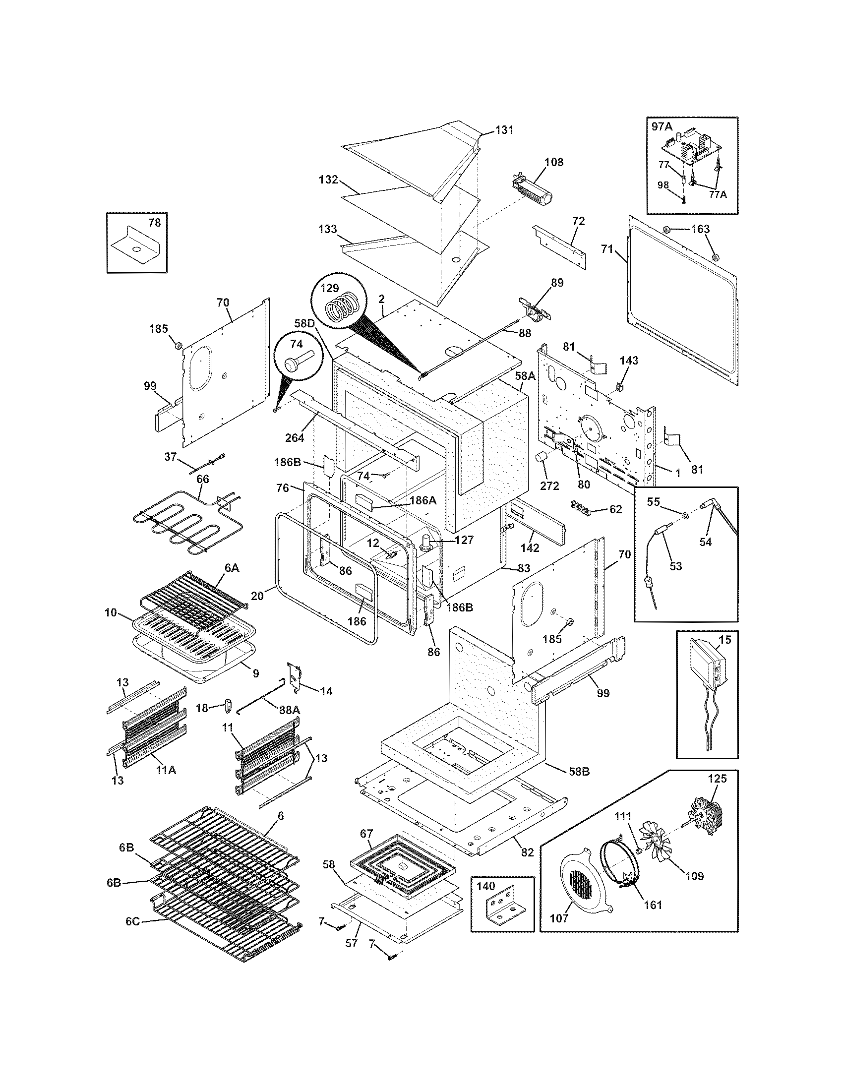 Electrolux E30EW8CGSS3 upper oven diagram