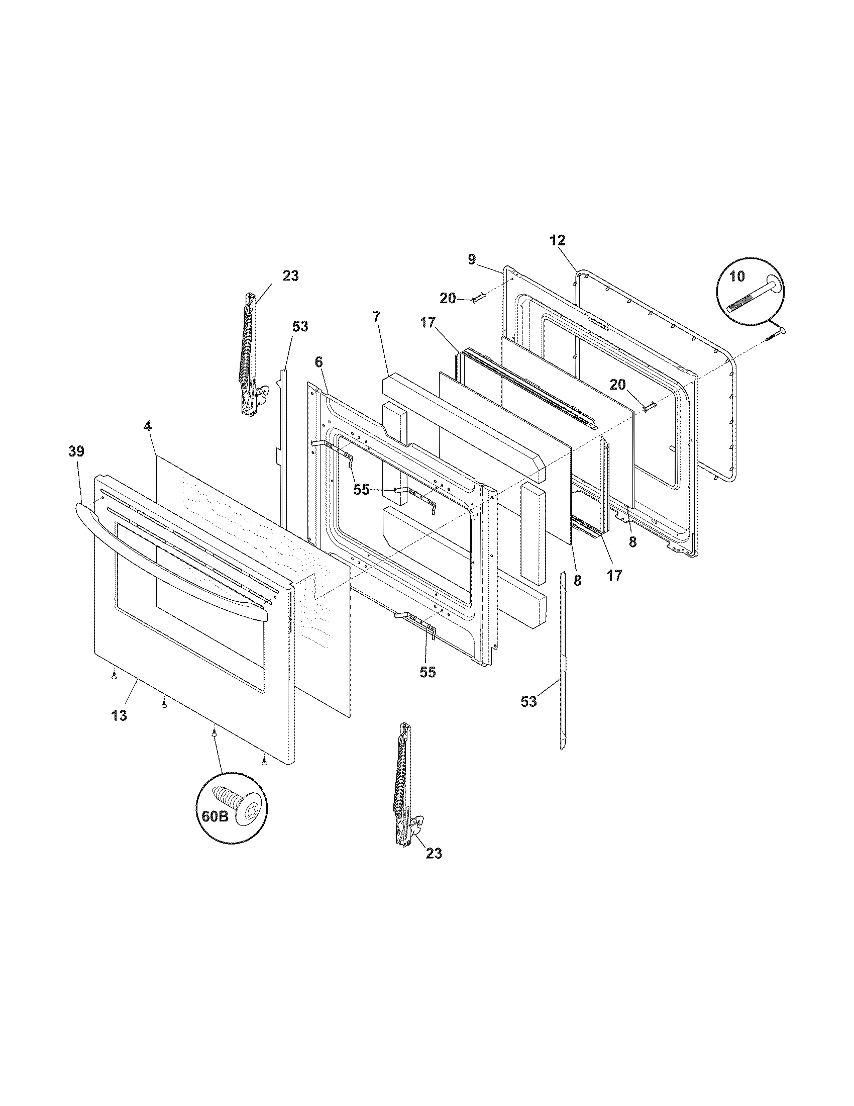 Kenmore 7909611340F door diagram