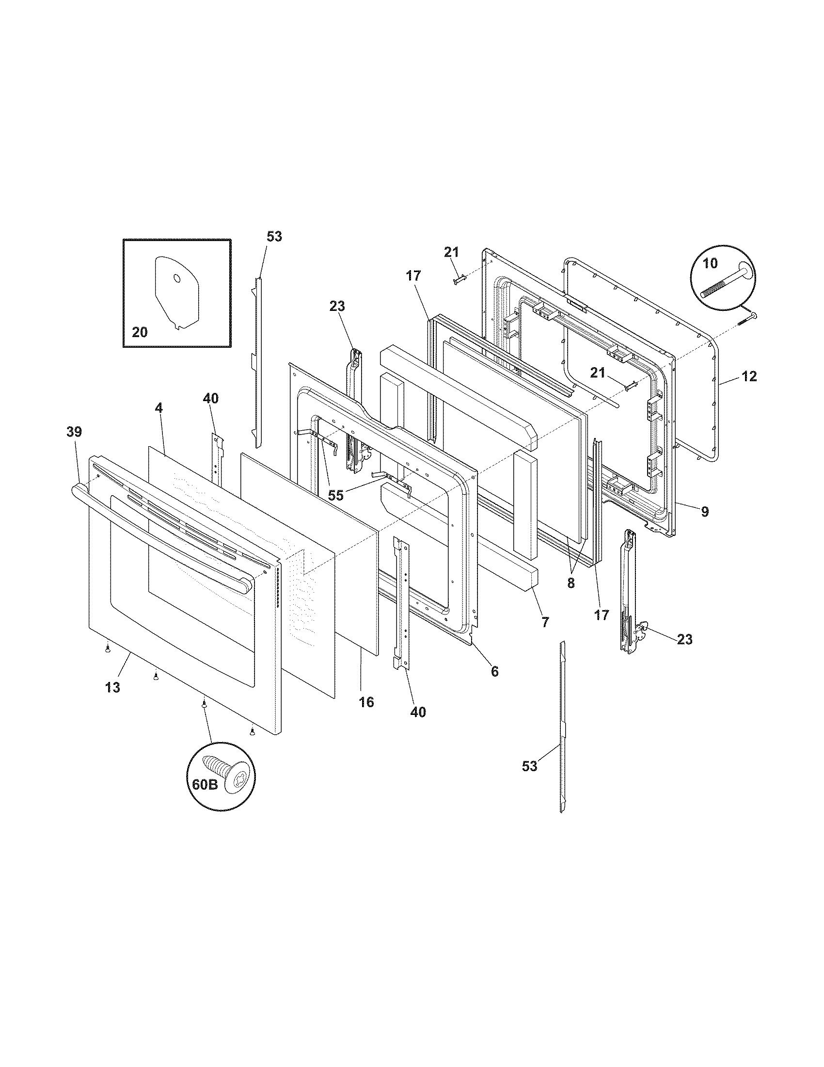 Kenmore 79097453804 door diagram