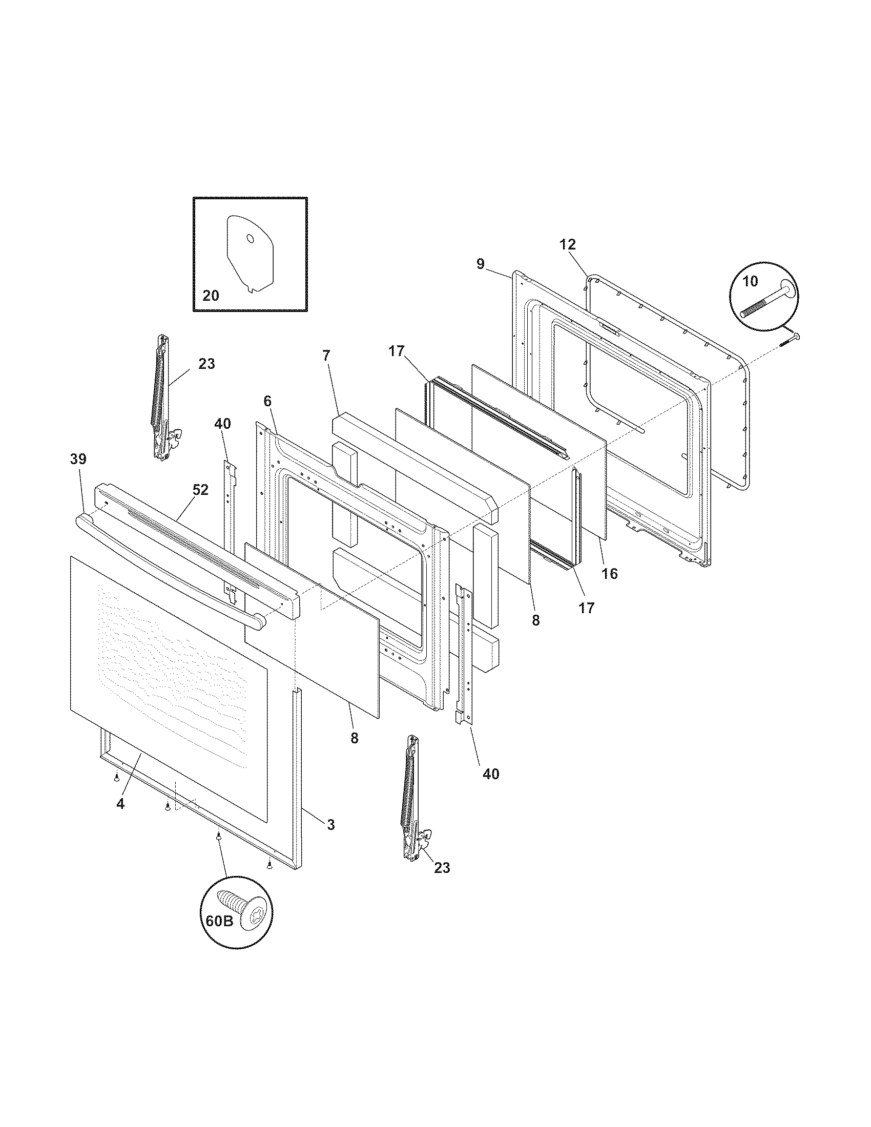 Kenmore 79097469801 door diagram