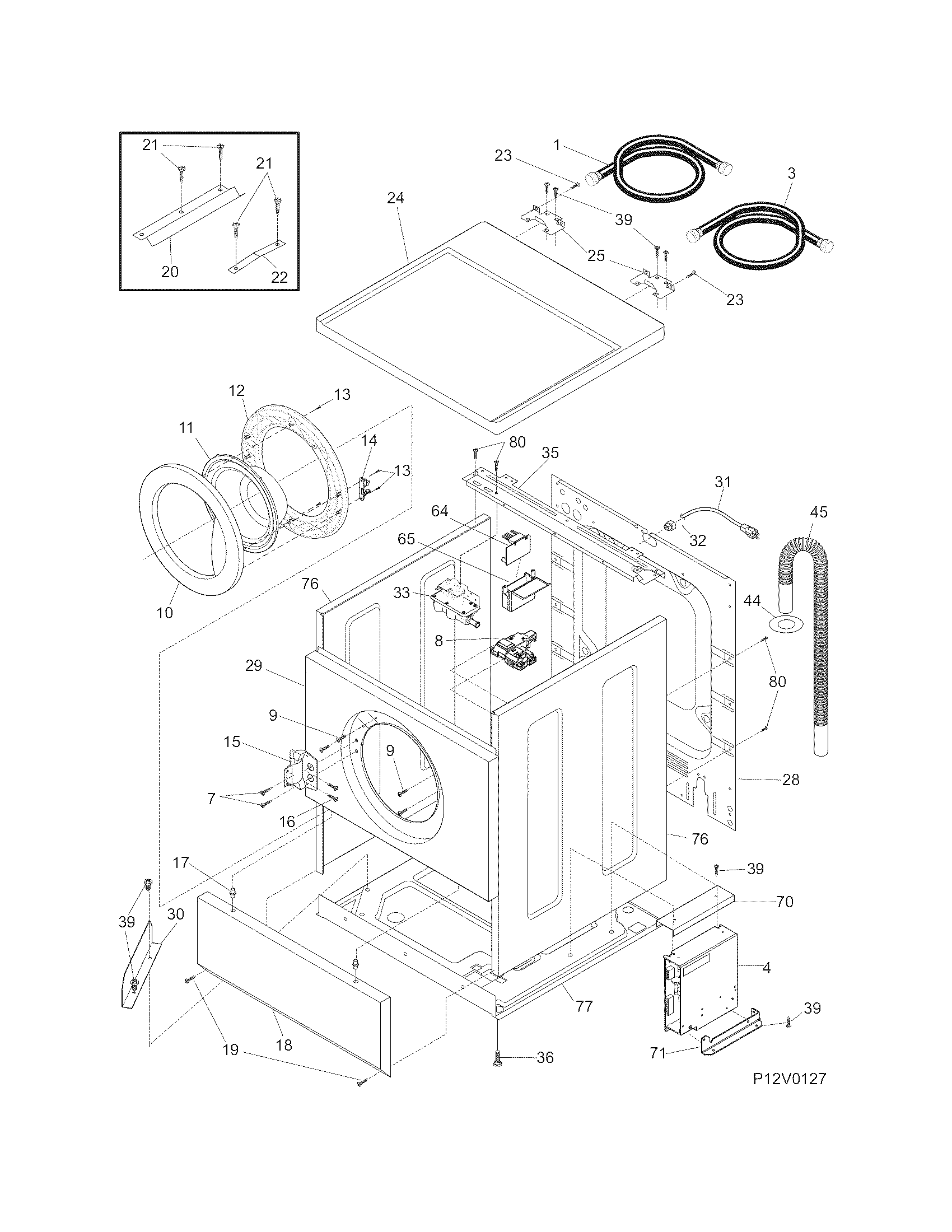 Gibson GTF1040FS3 cabinet/top diagram