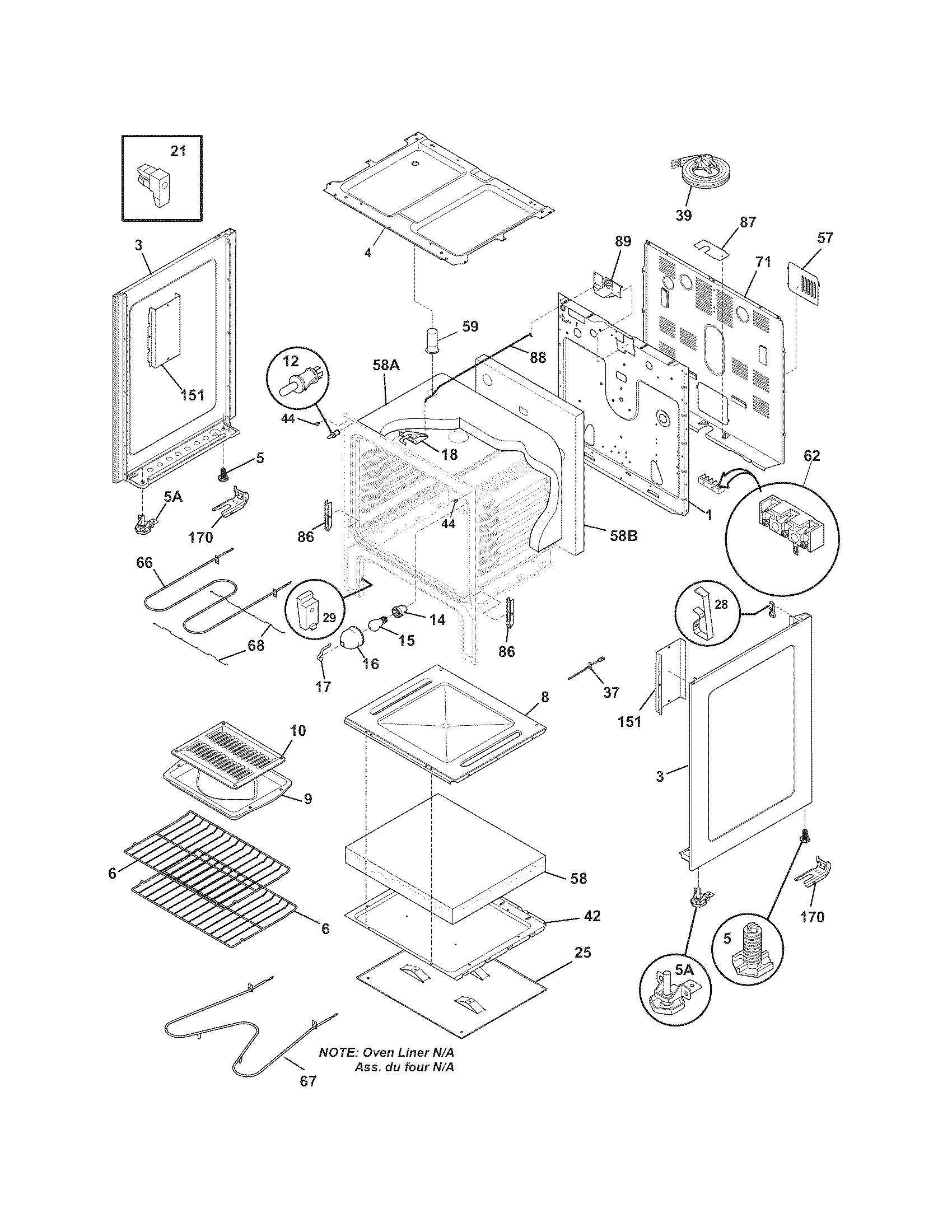 Frigidaire CFEF355FSE body diagram