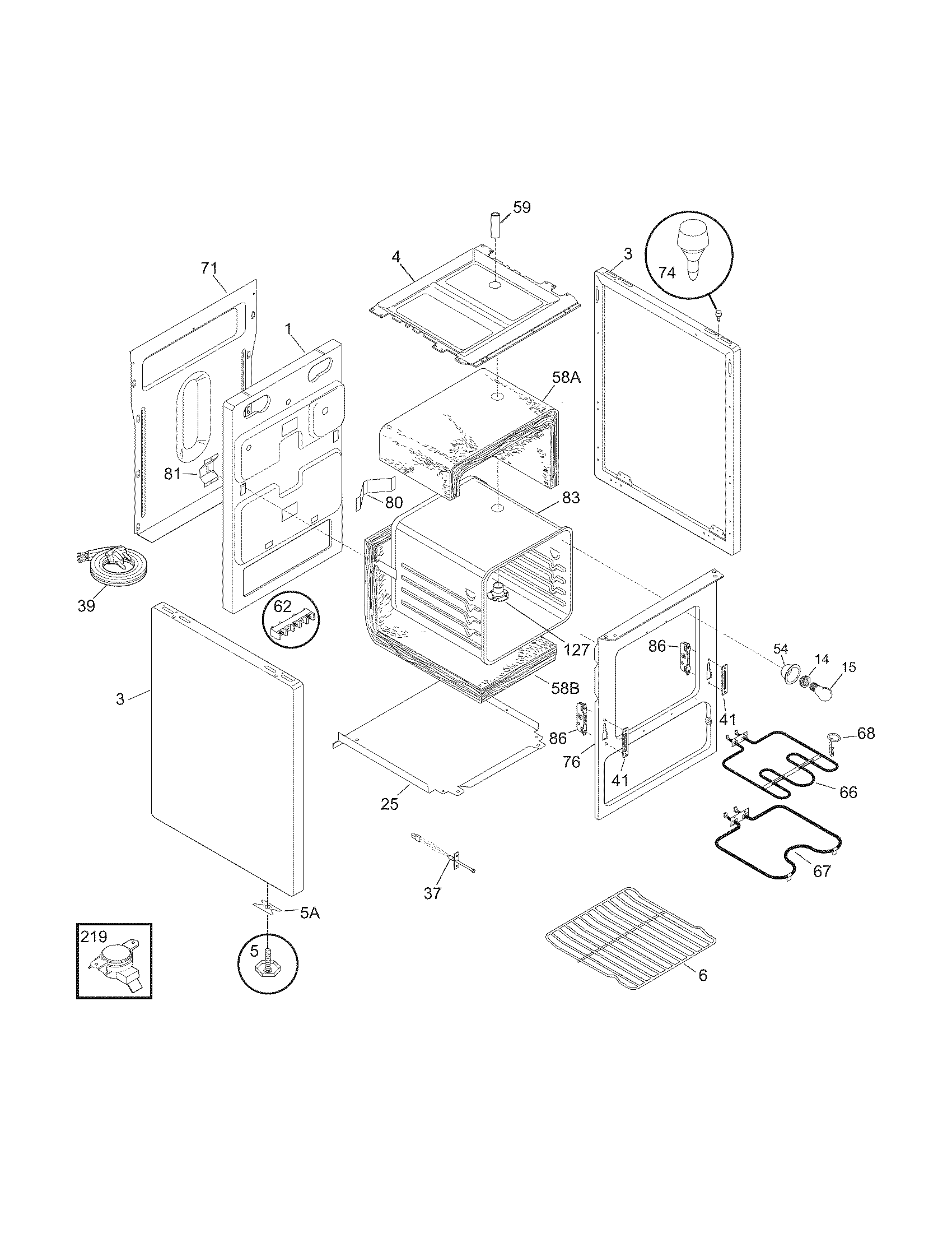 Universal/Multiflex (Frigidaire) CMEF212EB4 body diagram