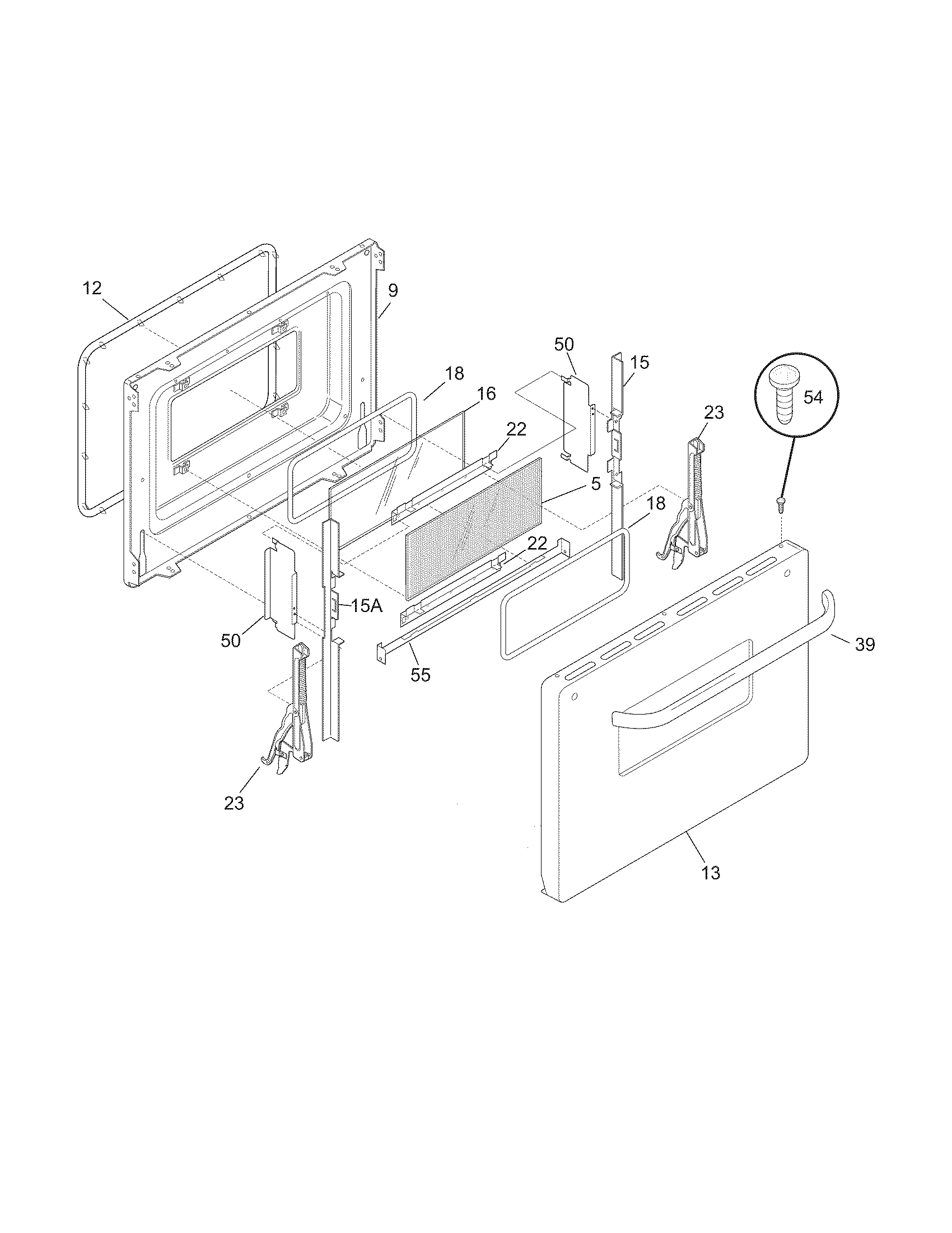 Universal/Multiflex (Frigidaire) CMEF212EB4 door diagram