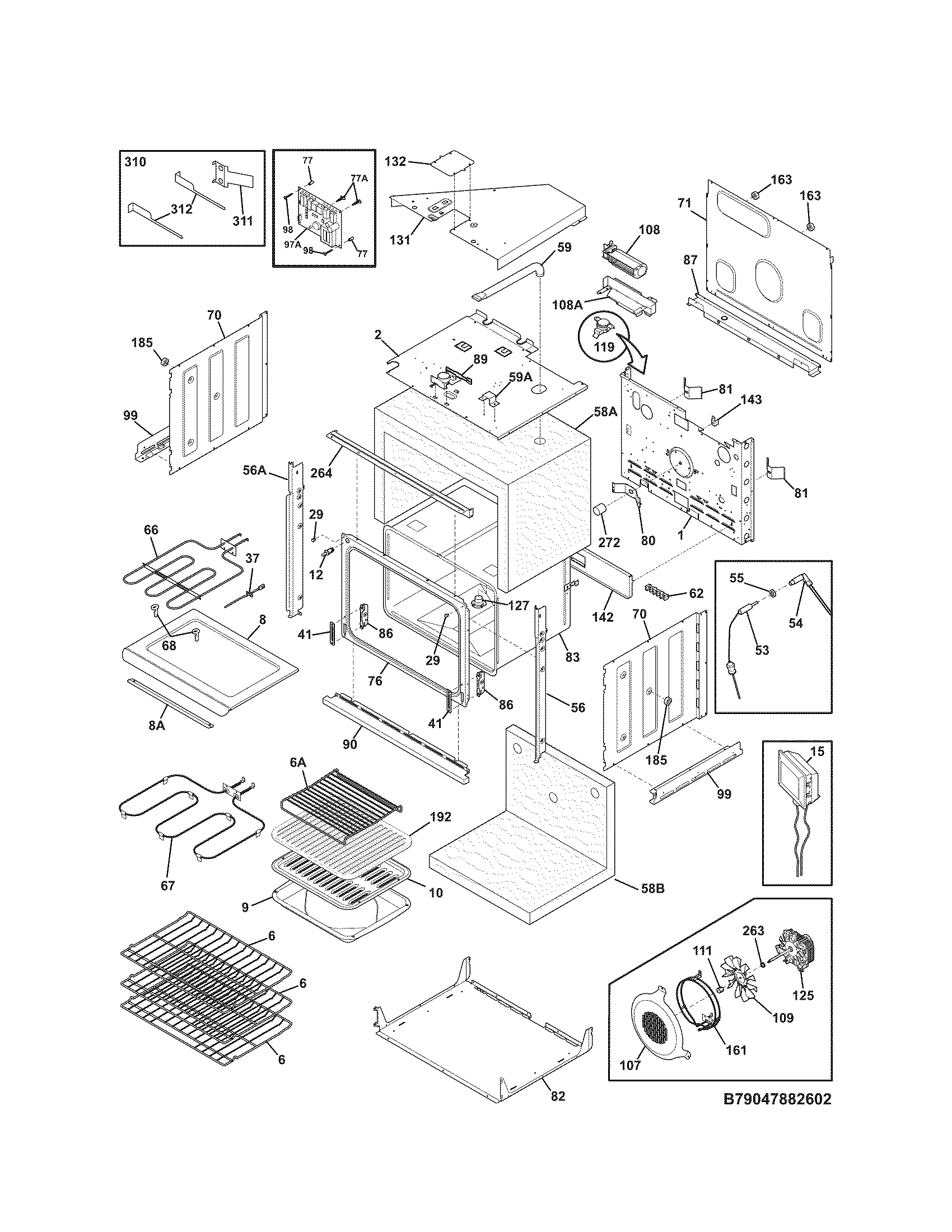 Kenmore Elite 79047889603 body diagram