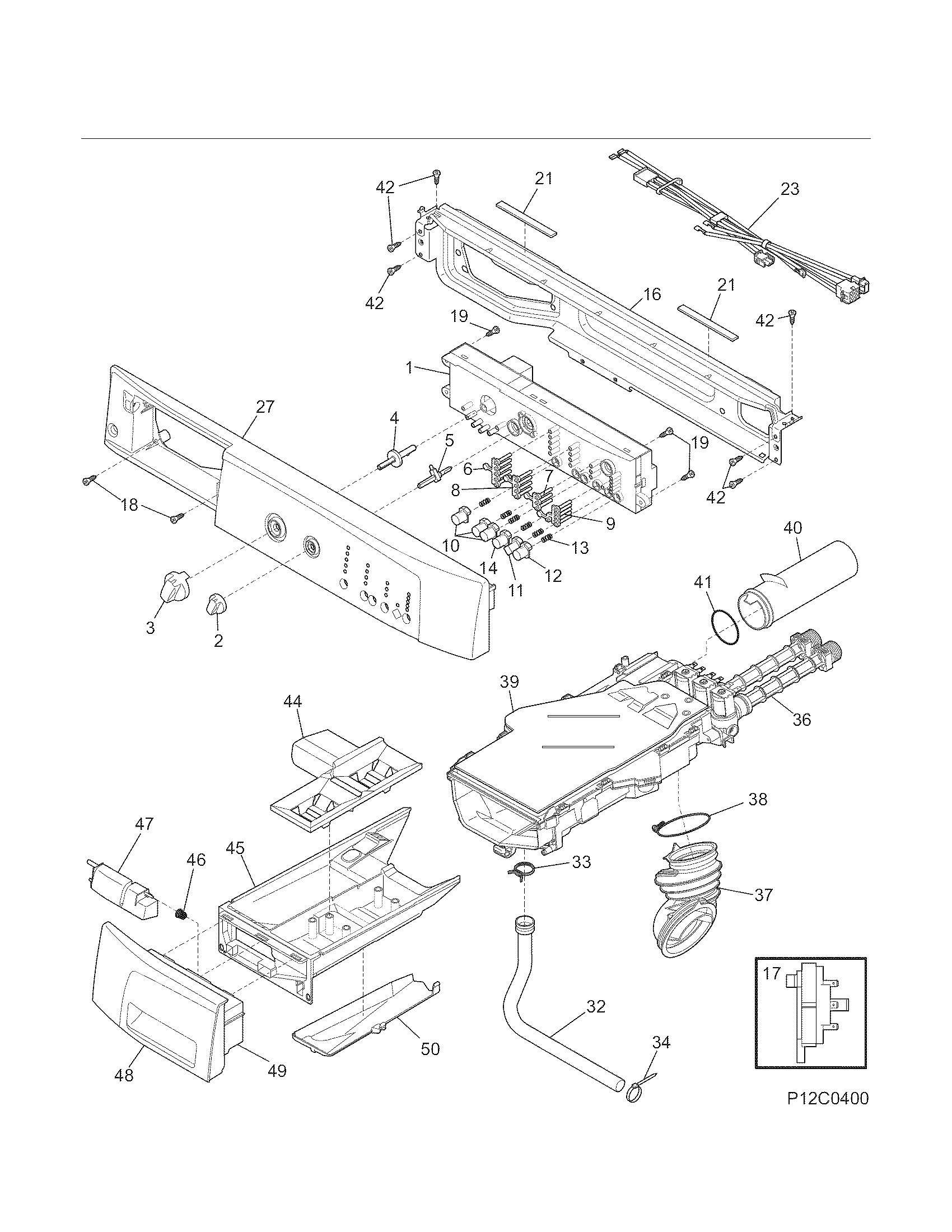 Kenmore 41748102700 control panel diagram