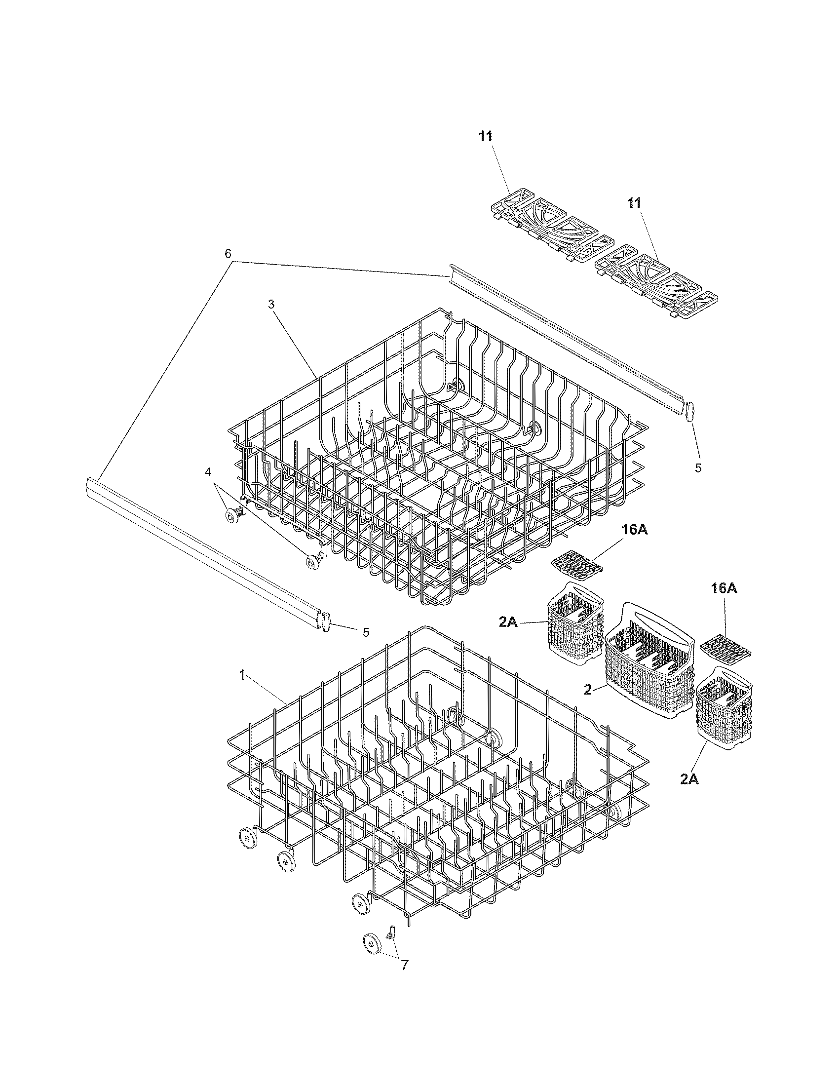 Kenmore 58715262900 racks diagram