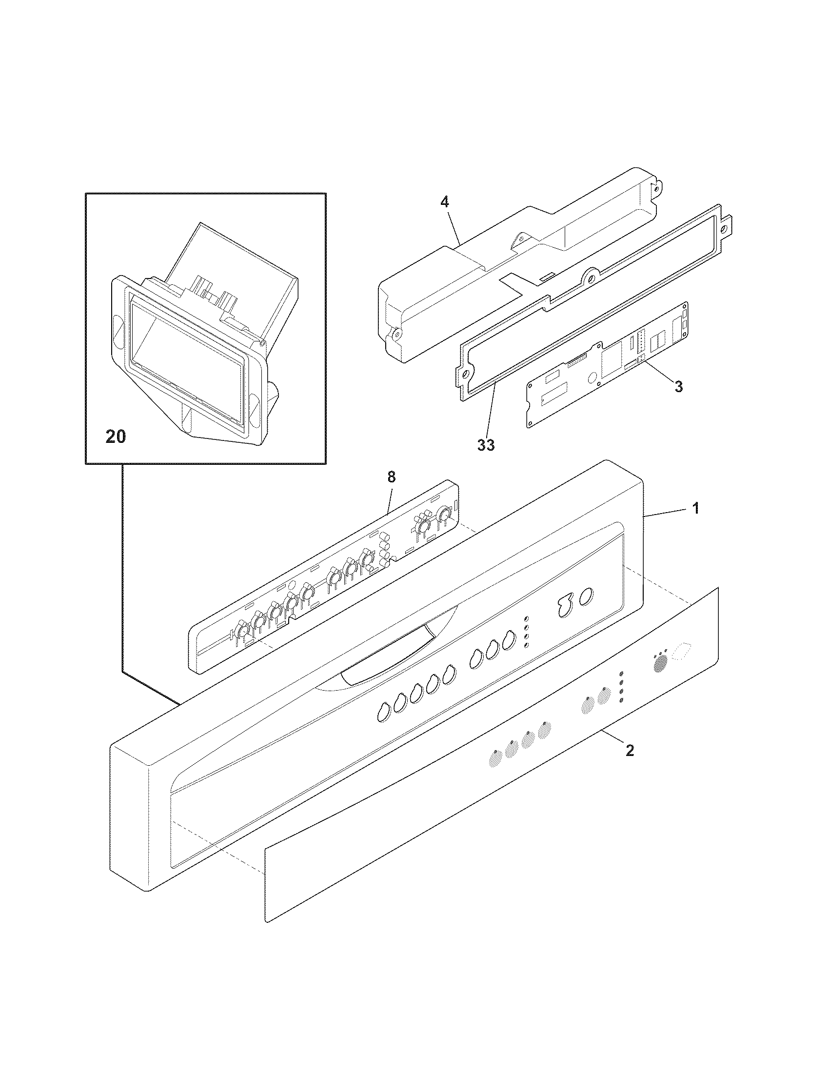 Kenmore 58715238900 control panel diagram
