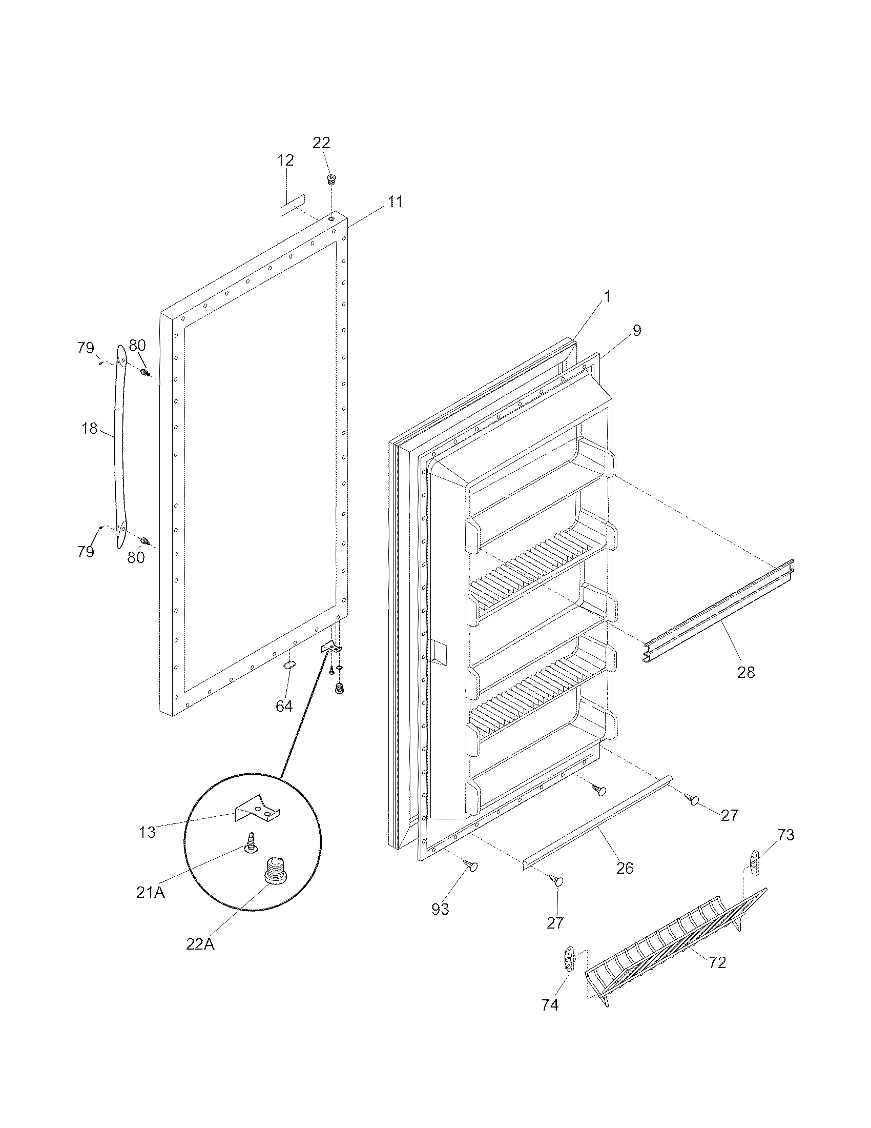 Kenmore Elite 25344733108 door diagram