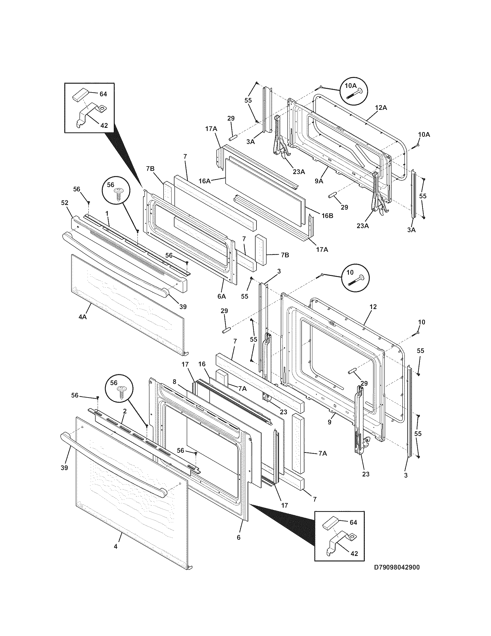 Kenmore 79098049900 doors diagram