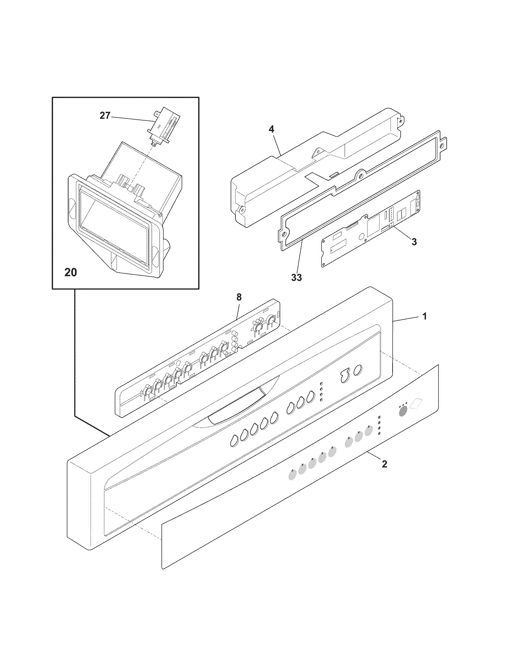 Kenmore 58715289900 control panel diagram