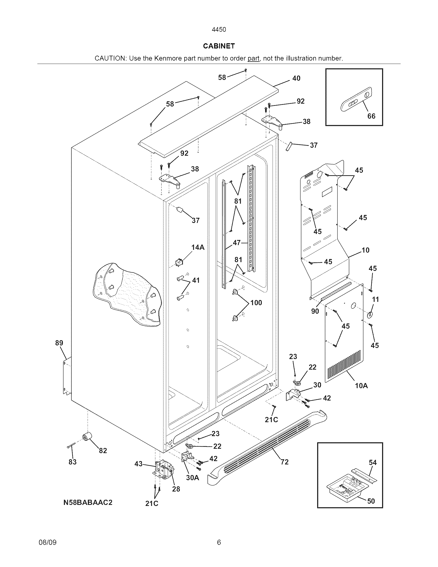 Kenmore Elite 2534450260C cabinet diagram