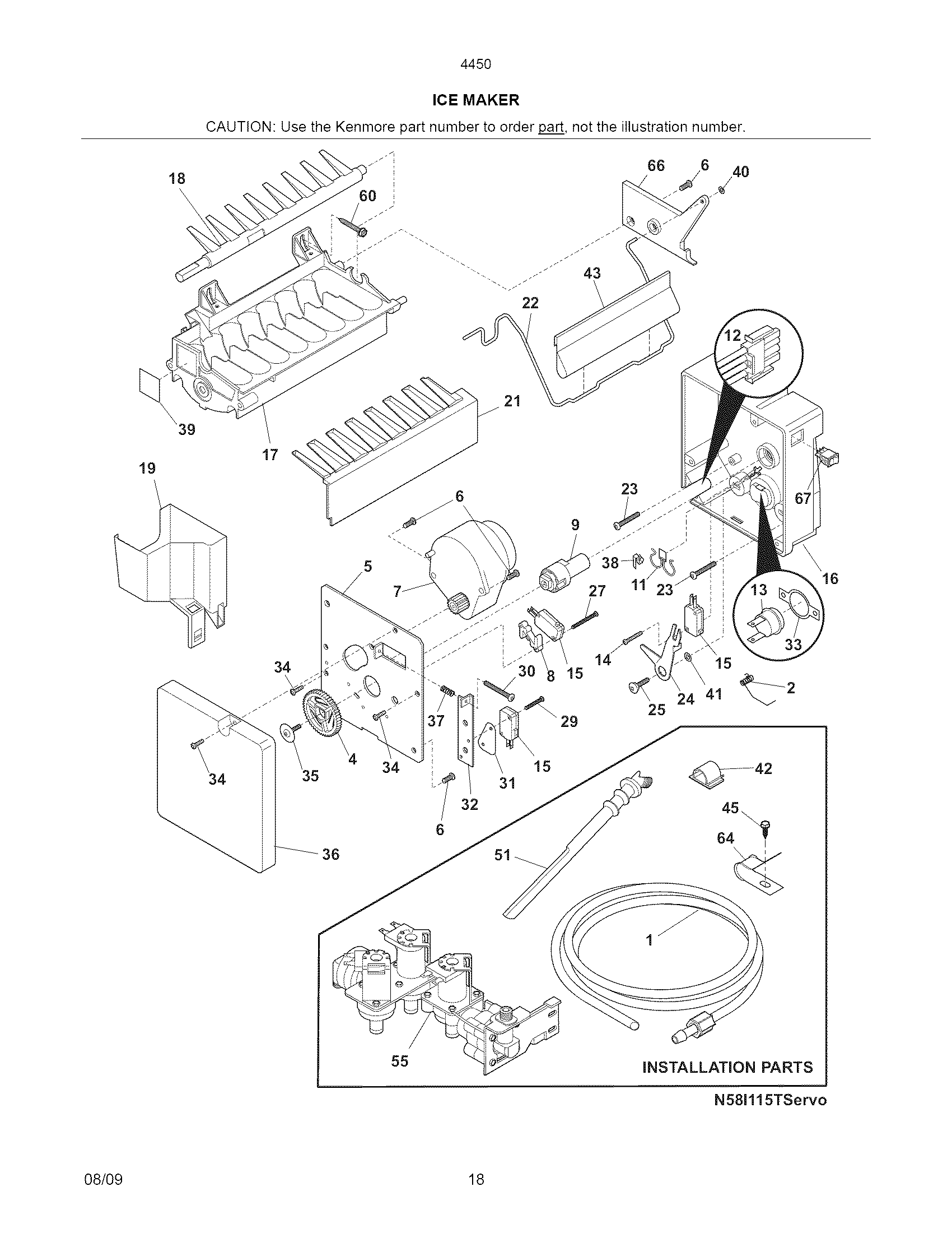 Kenmore Elite 2534450260C ice maker diagram