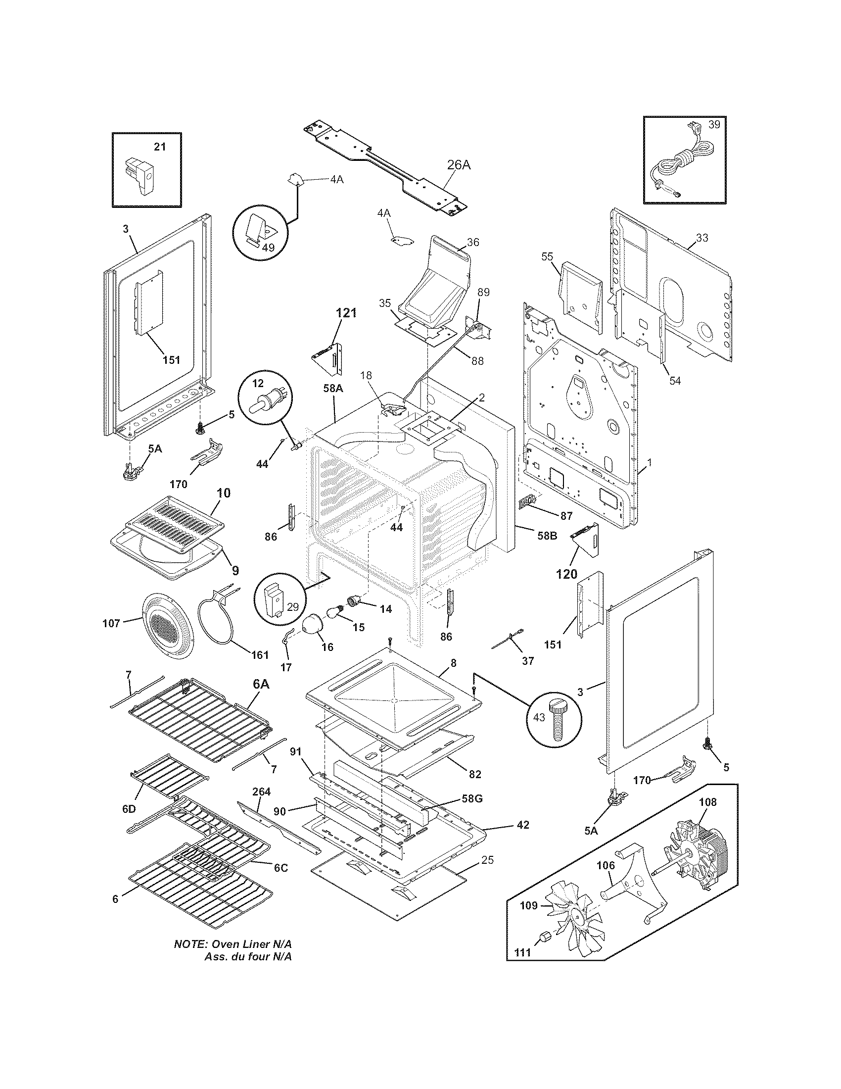 Frigidaire CGGF3054KBB body diagram