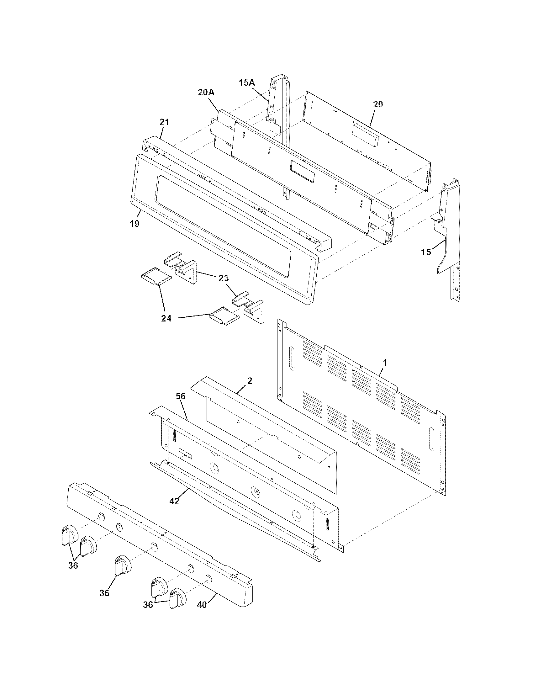 Frigidaire CGGF3056KFB backguard diagram