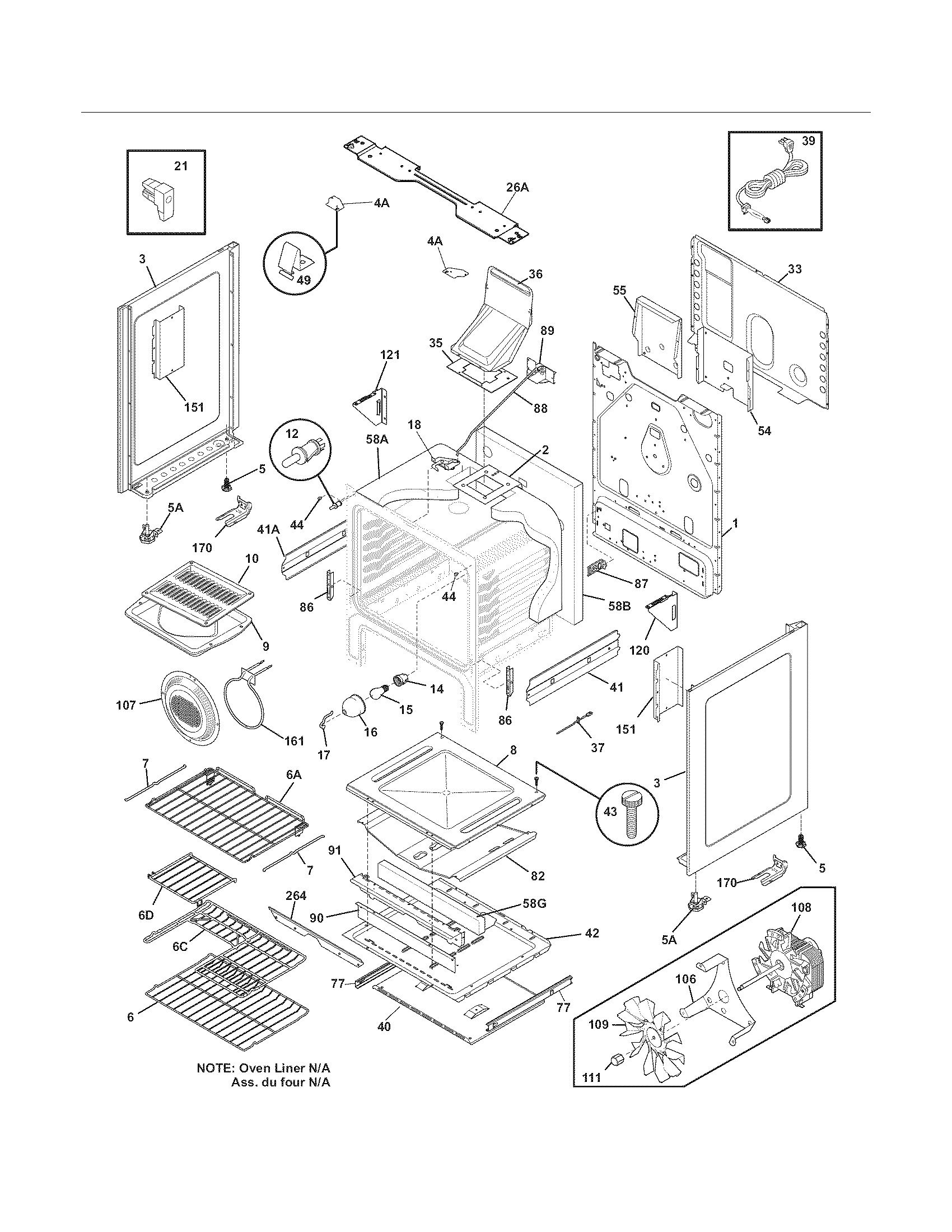 Frigidaire CGGF3056KFB body diagram